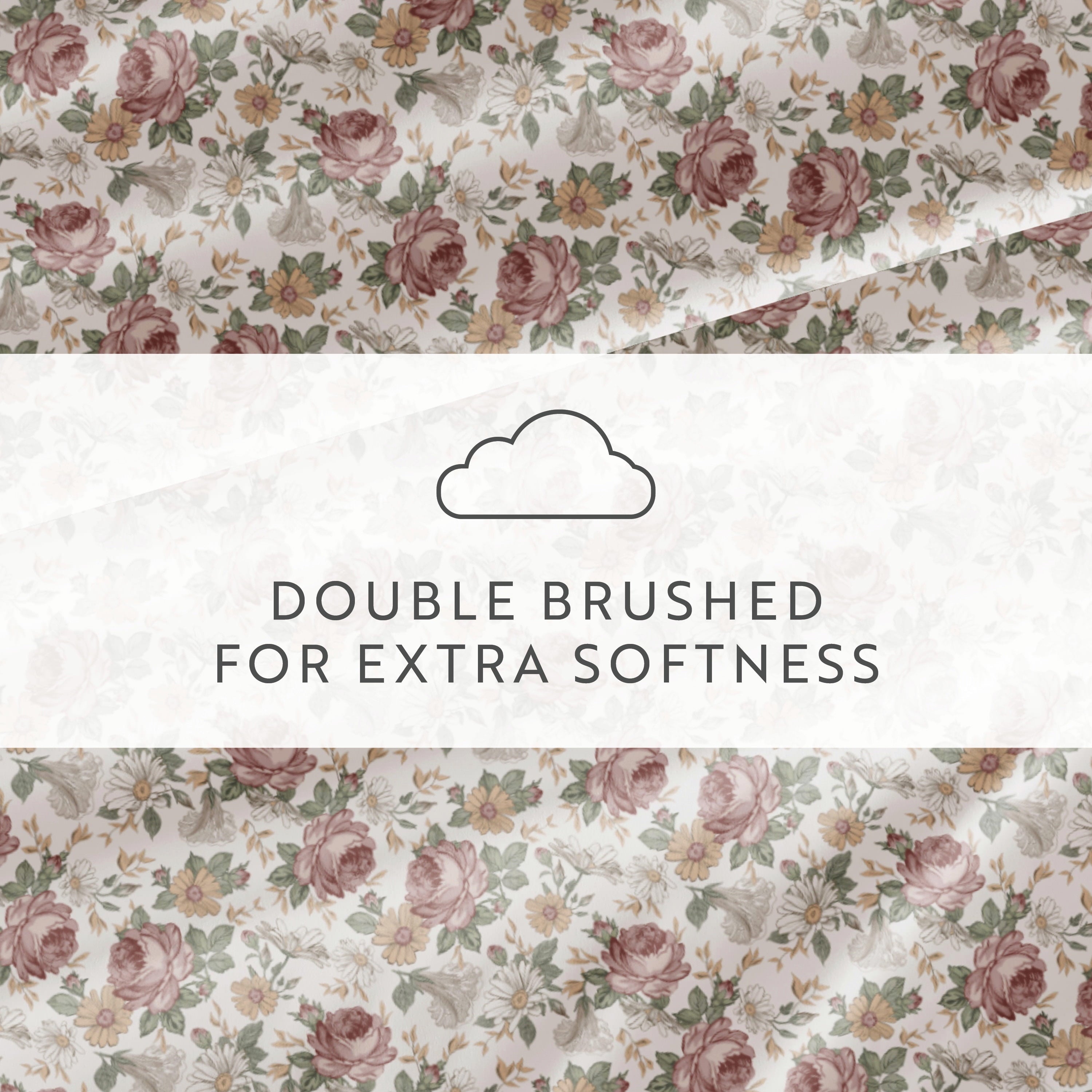 4 Piece Pattern Microfiber Bed Sheets Set, Blooming Floral Rose, Queen - Image 4