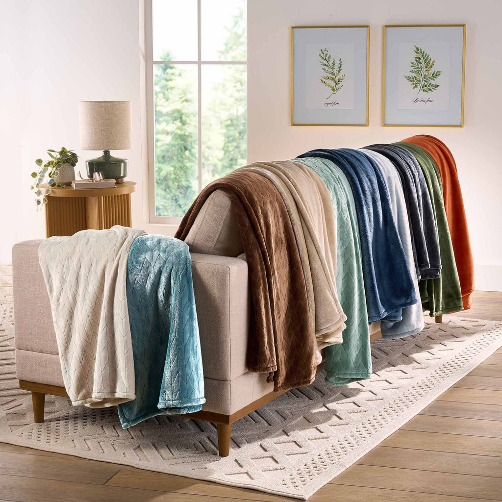 Textured Velvet Plush Soft Fleece Throw Blanket, Oversized, Greystone - Image 6