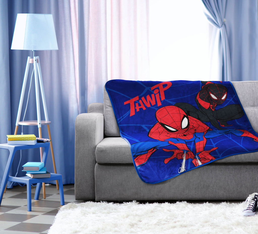 Spider-Man Kids Throw Blanket, 46 x 60, Microfiber, Blue, Marvel - Image 6