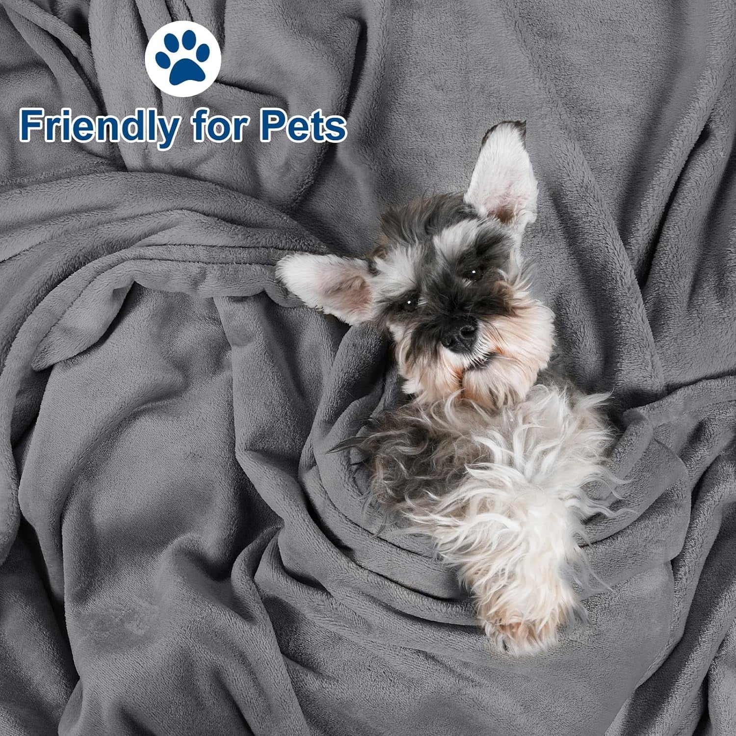 Fleece Throw Blanket, Fuzzy Soft Lightweight Blankets for Bed, Sofa, Suitable for All Season, Grey, 50x60 inches - Image 4