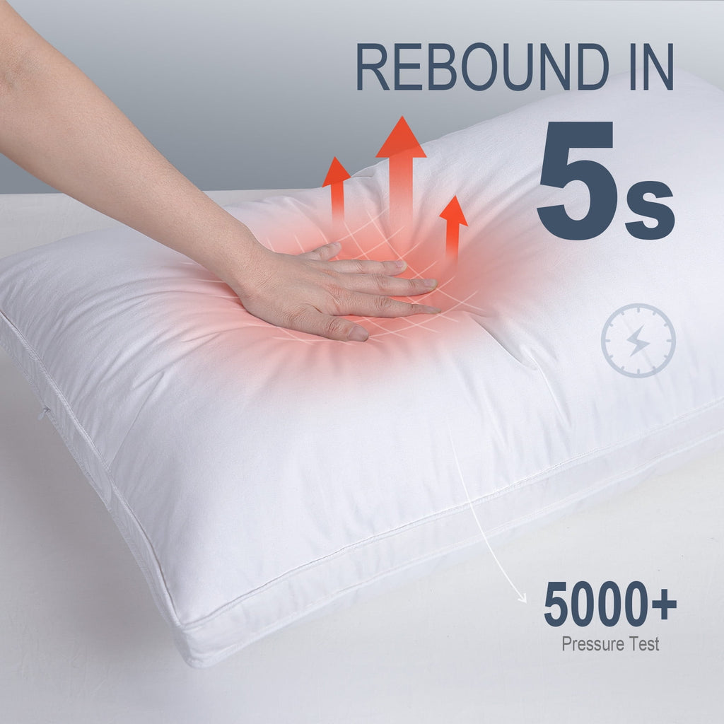 Goose Feather & Down Pillow King Size 20"x36" – Hotel Quality Bed Pillow for Sleeping, 100% Organic Cotton Cover, Hyp... - Image 2