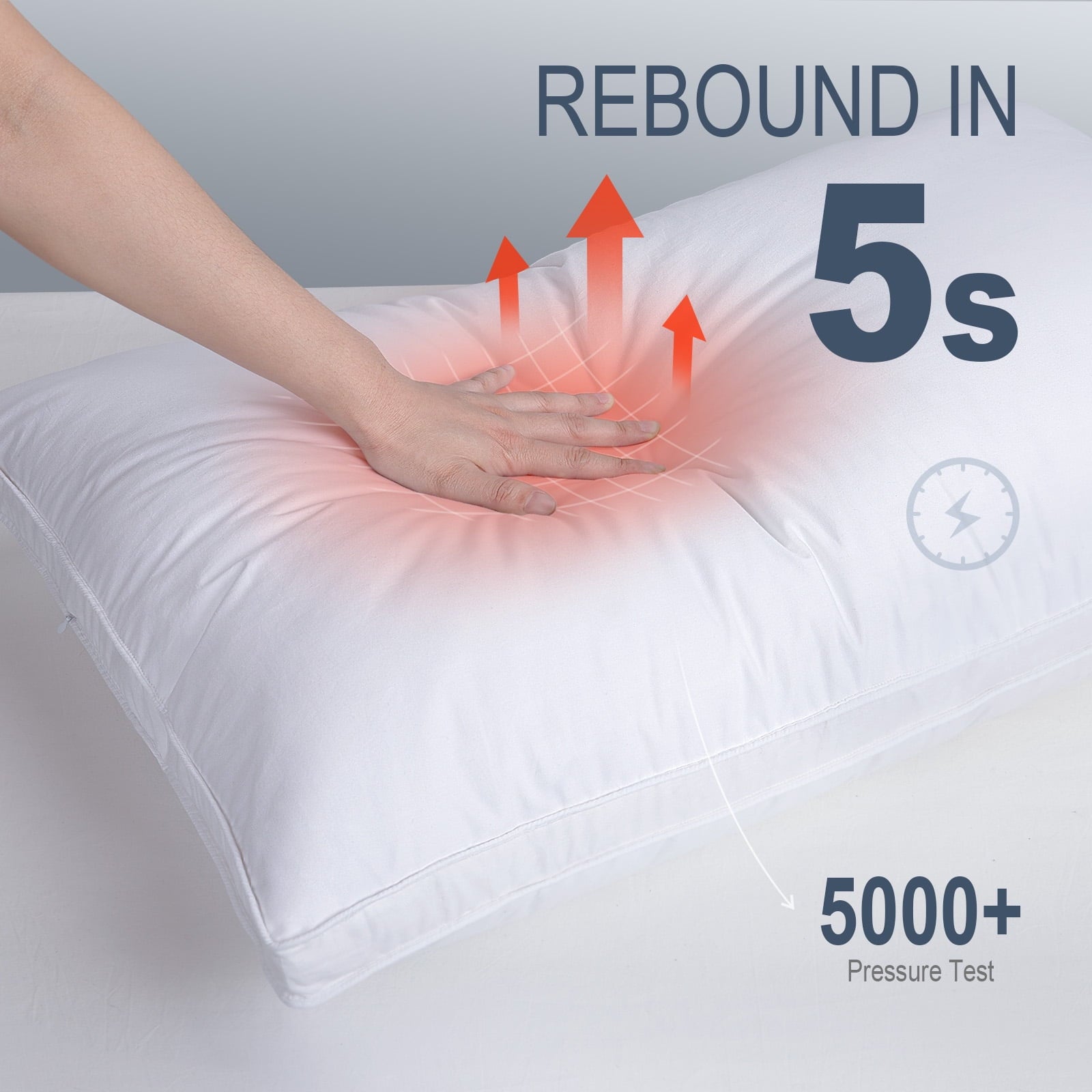 Goose Feather & Down Pillow King Size 20"x36" – Hotel Quality Bed Pillow for Sleeping, 100% Organic Cotton Cover, Hyp... - Image 2