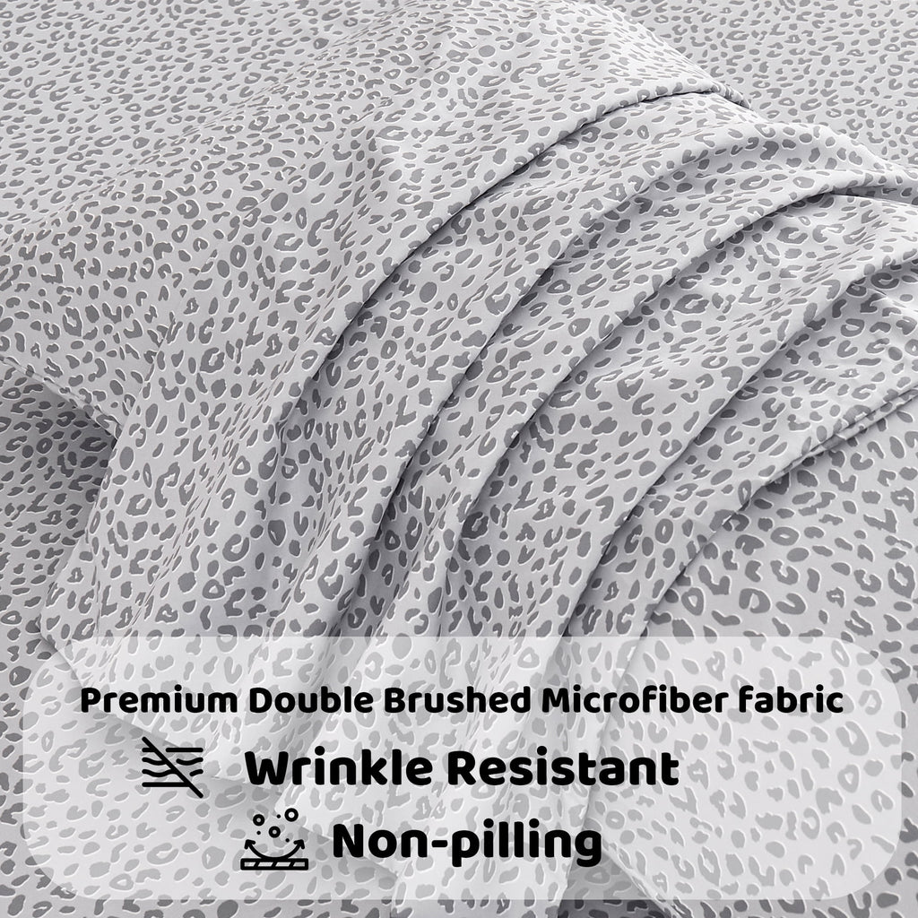 Floral King Sheets, Soft Breathable Microfiber Printed Bed Sheet Set, Deep Pocket Non-Slip Fitted Sheet Included - Image 4