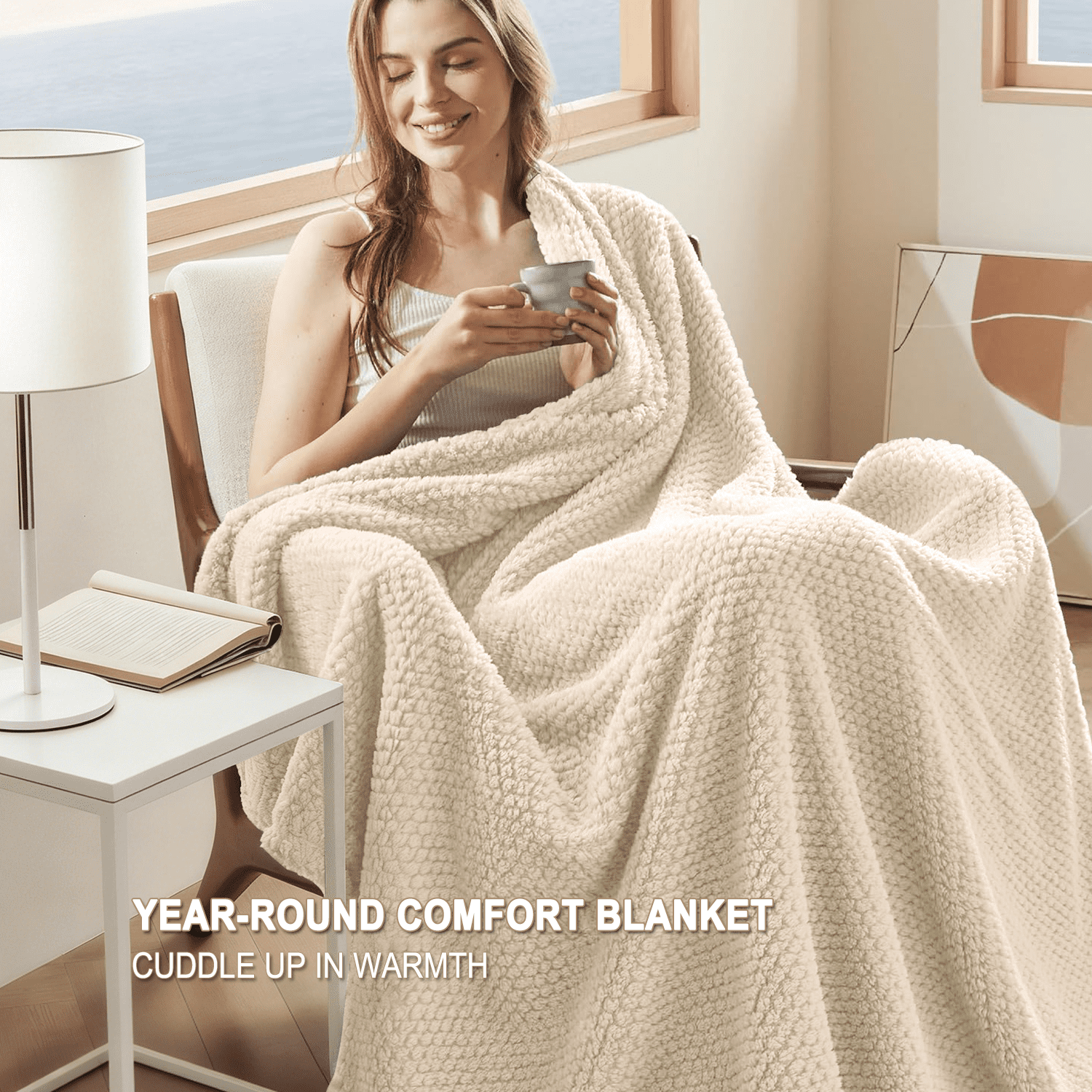 GPED Ultra Soft Throw Blanket, Warm Cozy Blankets 260GSM for Couch Bed Chair, Breathable and Lightweight Blankets for All Seasons, Decor & G - Image 2