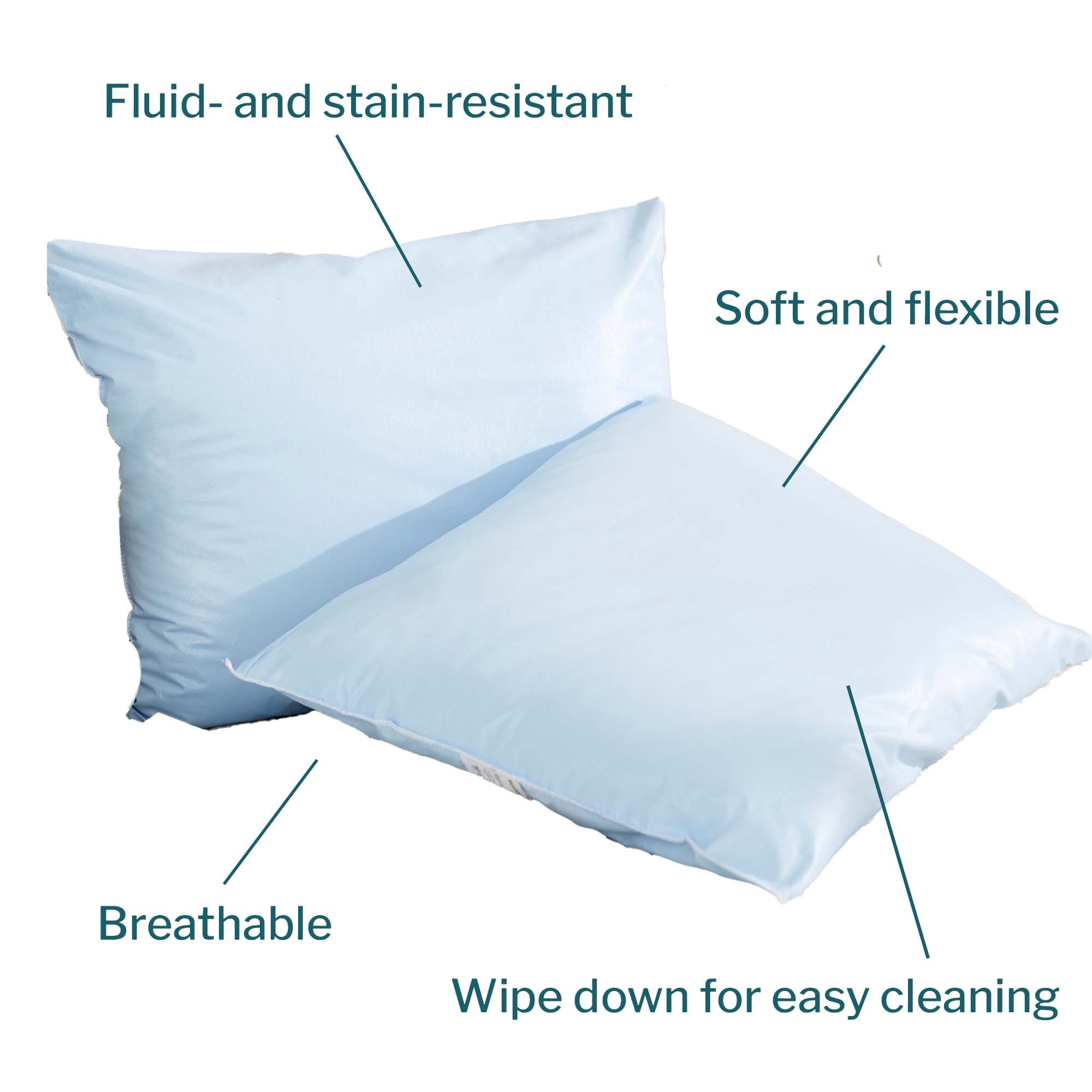 Reusable Water-Resistant Soft Polyester Fill Blue Bed Pillow, 19" x 25", 1 Ct - Image 3