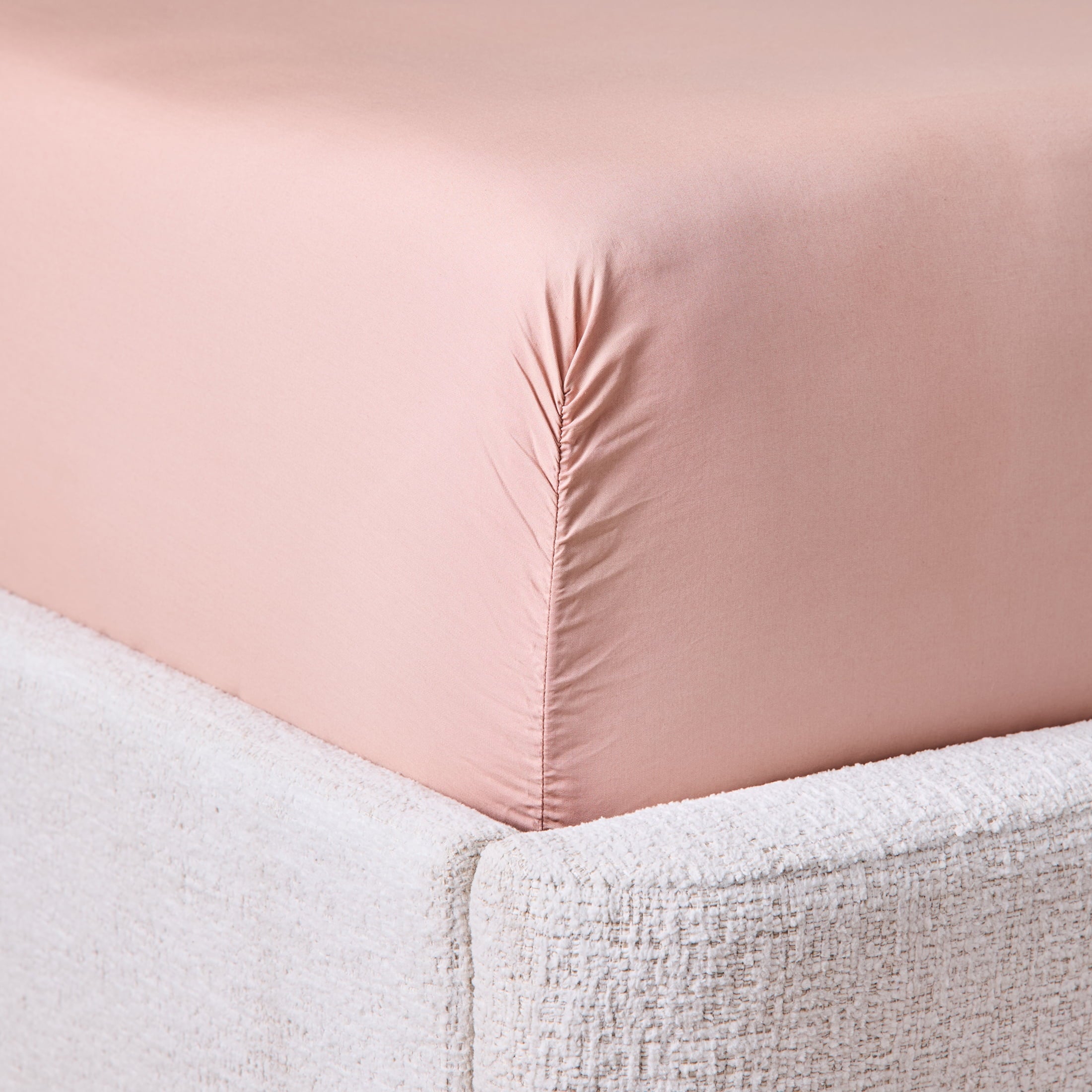 300 Thread Count Cotton Percale 3-Piece Antique Blush Bed Sheet Set, Twin - Image 6