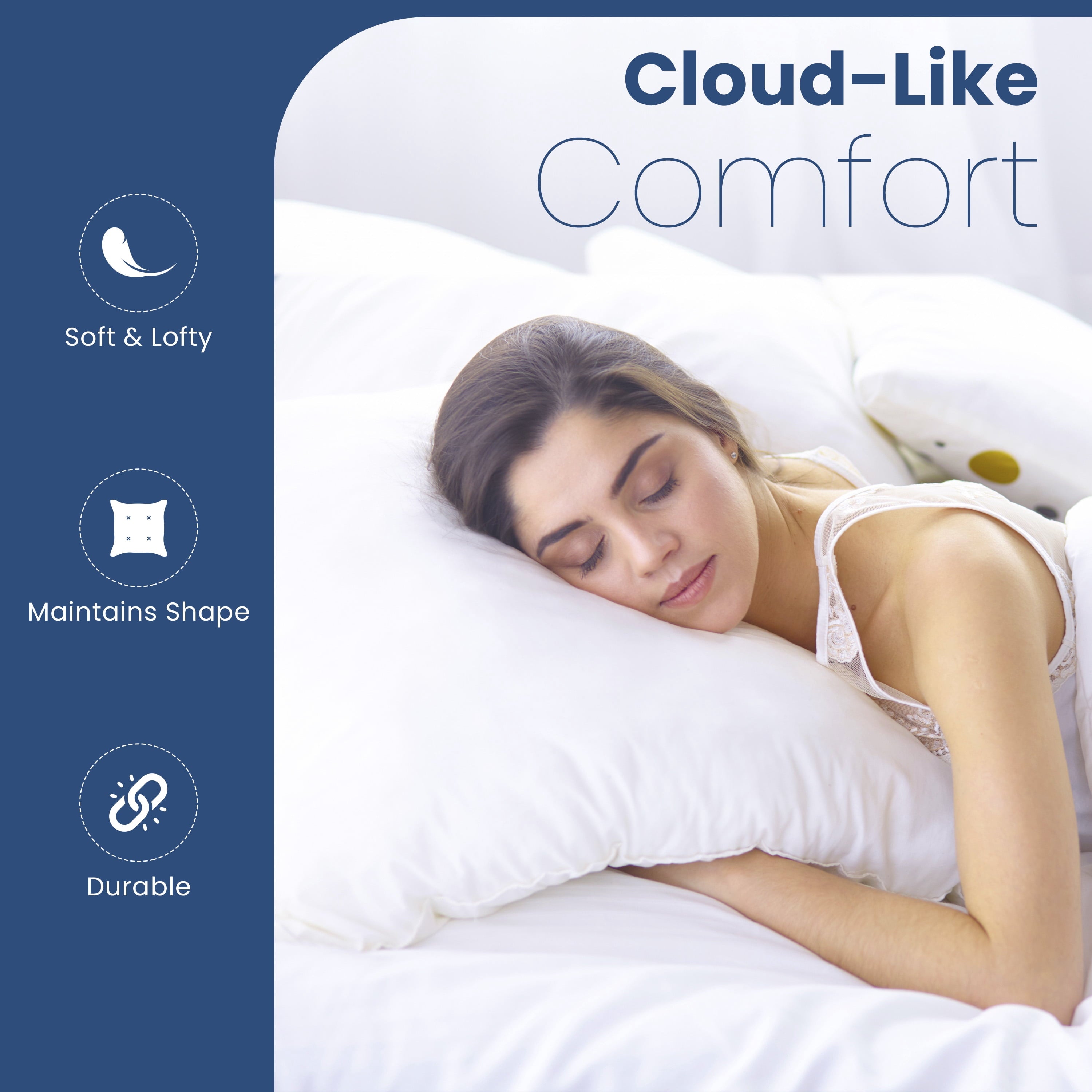 Down Alternative White Euro Pillow Insert 26x26 – Soft & Durable - Image 3