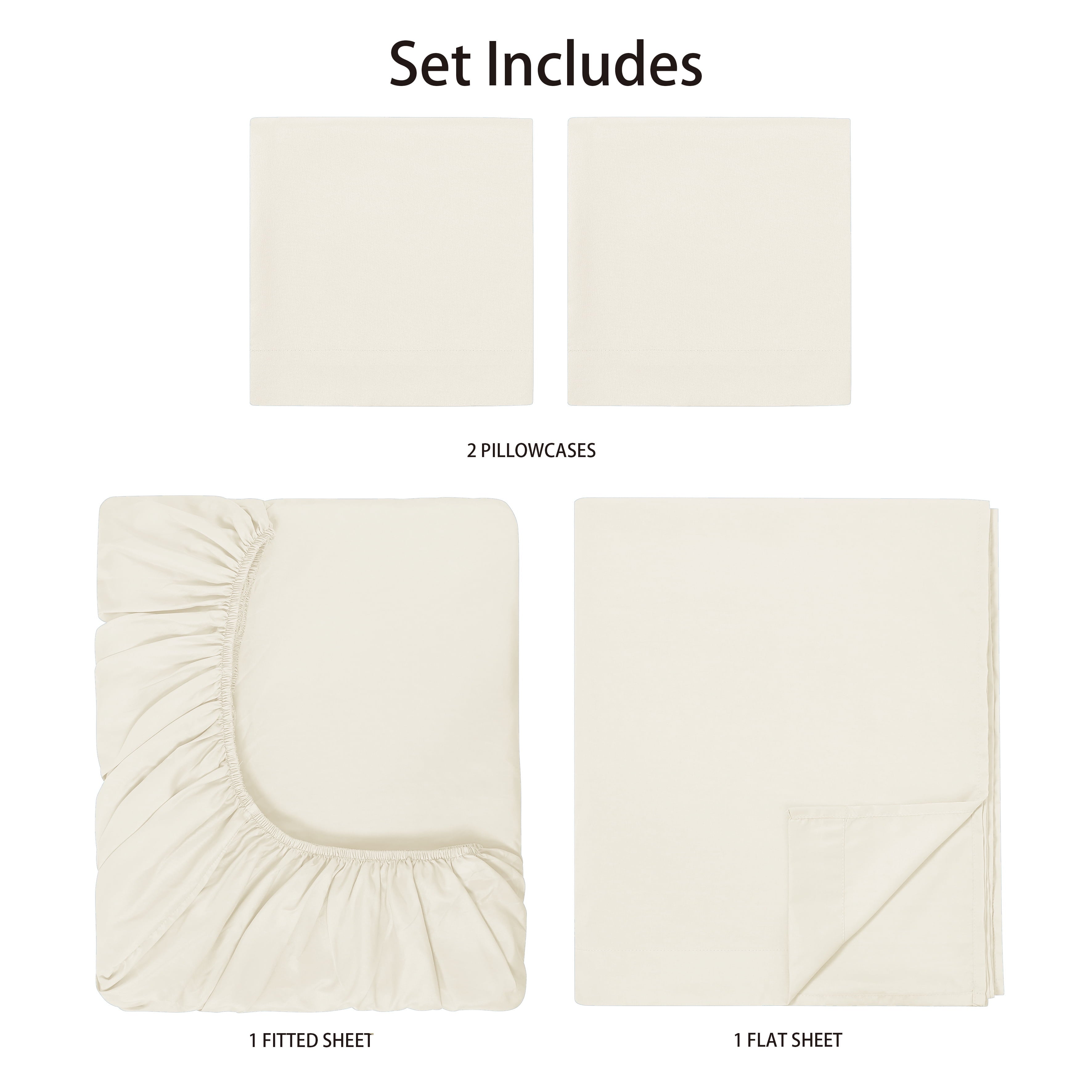 Basic Value Microfiber Bed Sheet Set, Vanilla Dream, Full, 4 Piece - Image 6
