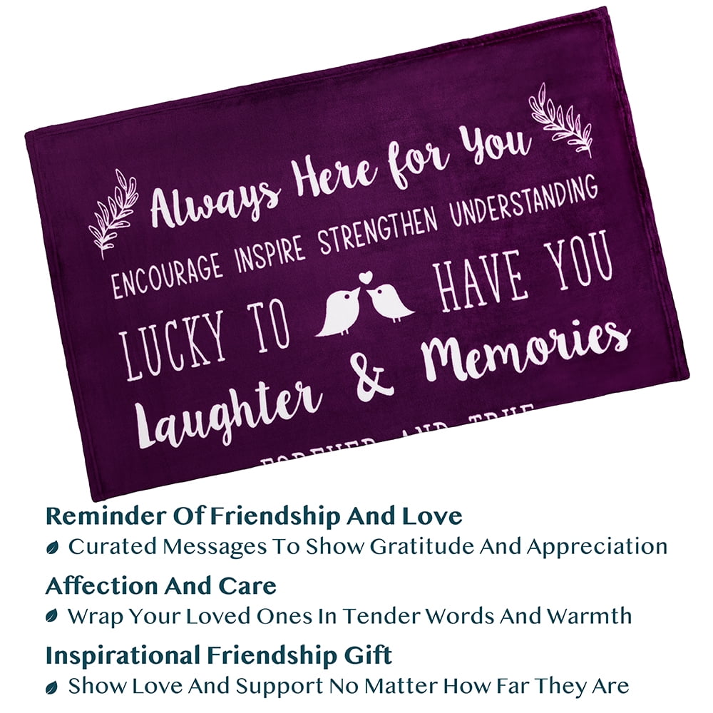 PAVILIA Best Friend Blanket, Friendship Gifts for Women Birthday Soul Sister Long Distance Bestie, Soft Cozy Fleece Throw Blanket with Senti - Image 5