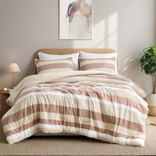 2-Piece Comforter Sets, Reversible Striped Comforter Set for Dorm, Lightweight All Season Bedding Set with Pillow Sha... - Image 2