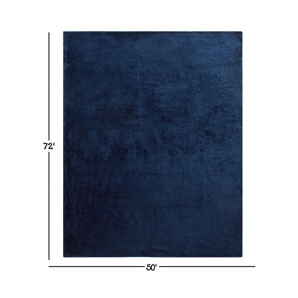 Soft, Navy Blue, Oversized, Fuzzy, Throw Blanket for Kids, 72 x 50 inches - Image 4