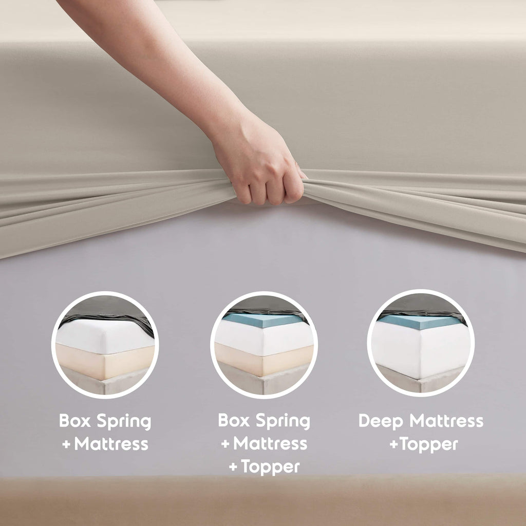 Extra Deep Pocket Full Sheets Set, 4 Piece, Fits 18"-24" Mattress, Breathable & Extra Soft Bed Sheets, Linen - Image 5