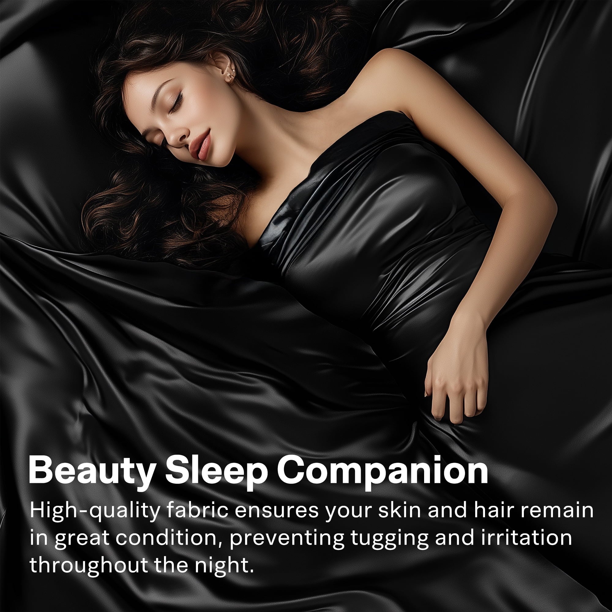 Queen Silk Black Bed Sheet Set,4 Pieces 1800 Microfiber 2 Pillowcase 20"x30" - Image 2