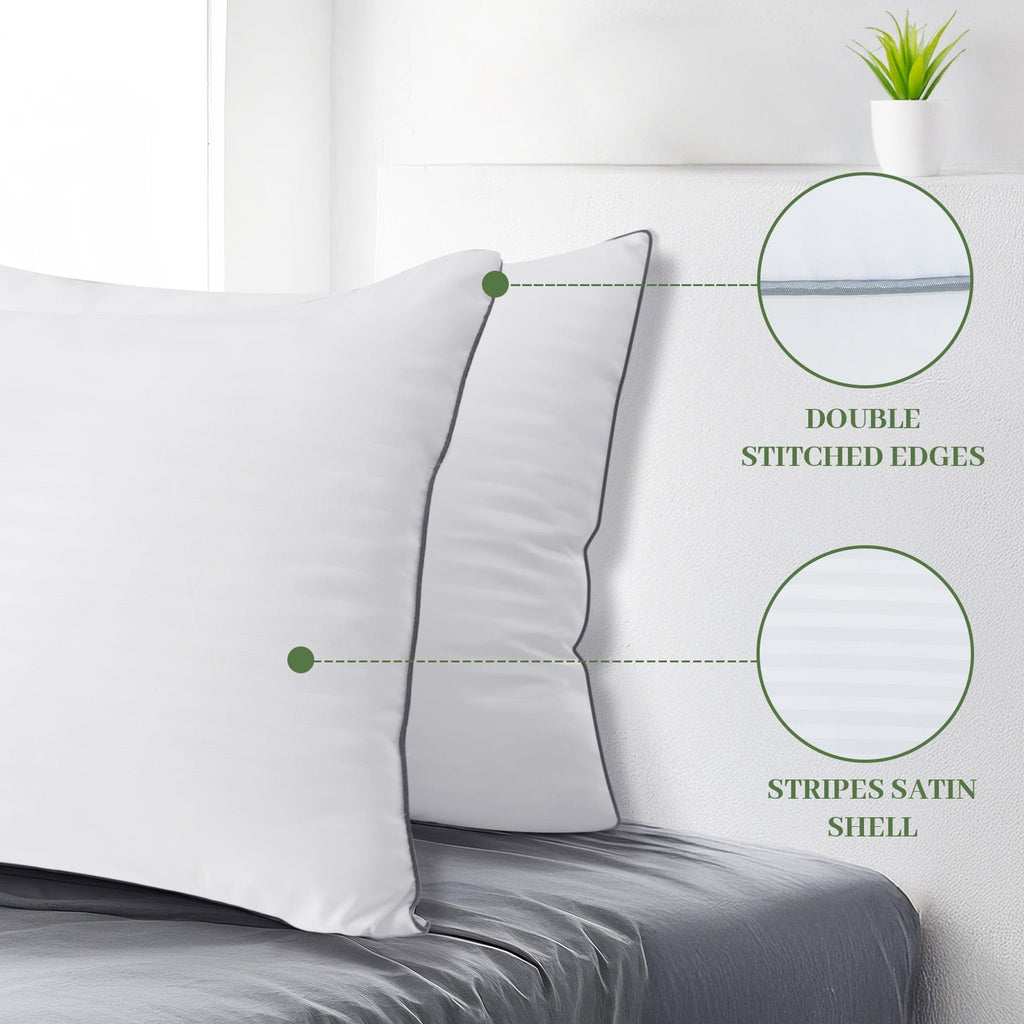 Pillows Standard Size Set of 2, Hotel Quality, Down Alternative Gusseted Bed Pillows for Side, Back, And Stomach Slee... - Image 4