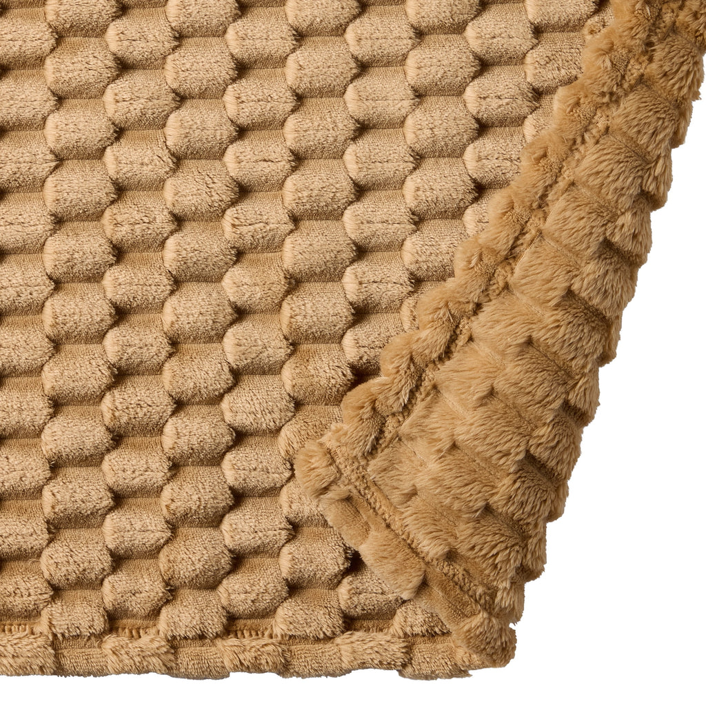 Better Homes & Gardens Textured Velvet Plush Oversized Throw Blanket in Dark Caramel - Image 5