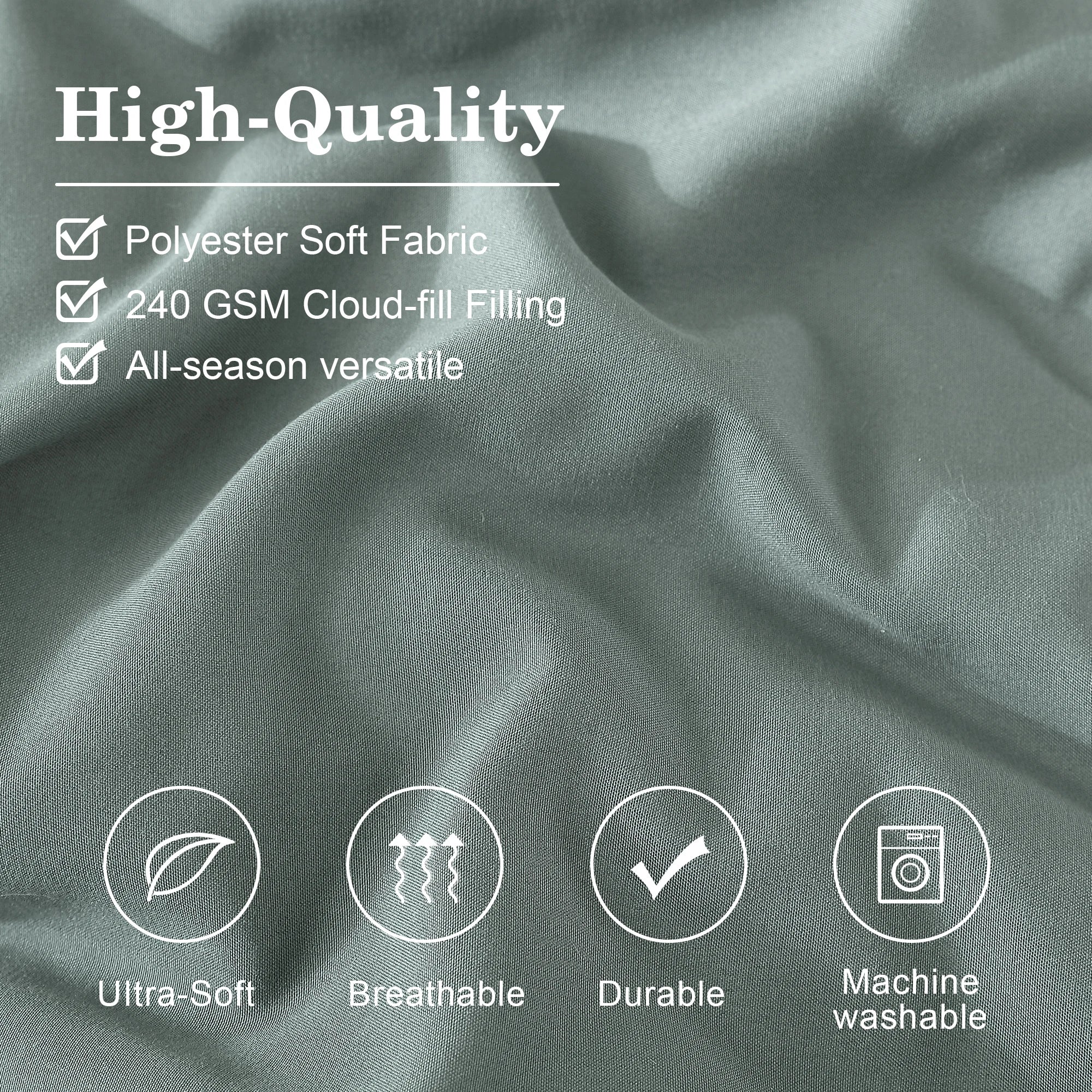 Amberspace 7-piece Bed in a Bag Comforter Set with Sheets,Sage Green,Full - Image 3
