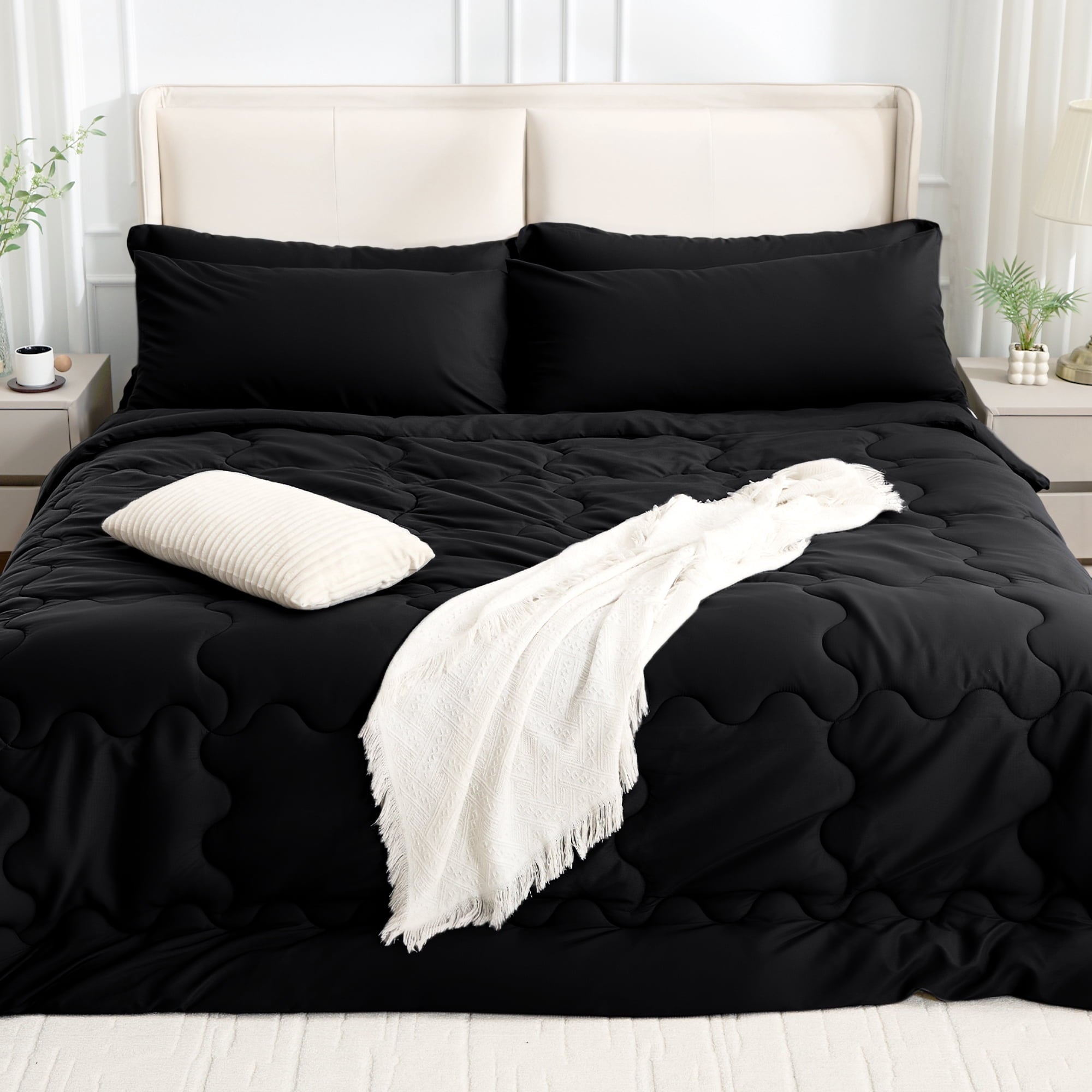 7 Pieces Comforter Set Full，Bed in A bag，All Seasons Bedding sets with Comforter,Fitted Sheet,Flat Sheet,Pillowcases ... - Image 5