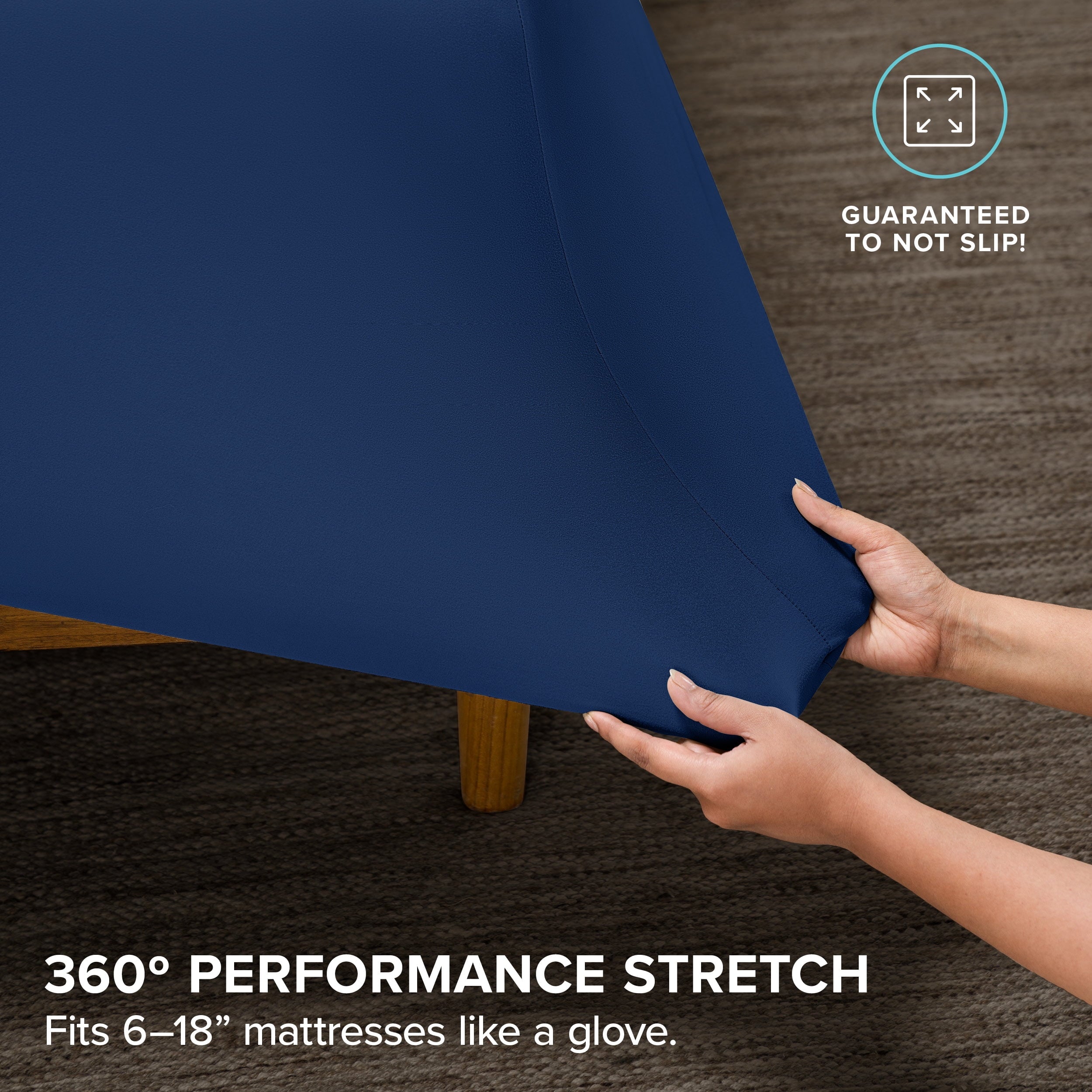 Cooling Performance Jersey Knit Stretch Sheet Set, Moisture-Wicking & Breathable, 4-Way Stretch Bed Sheets, Envelope ... - Image 6