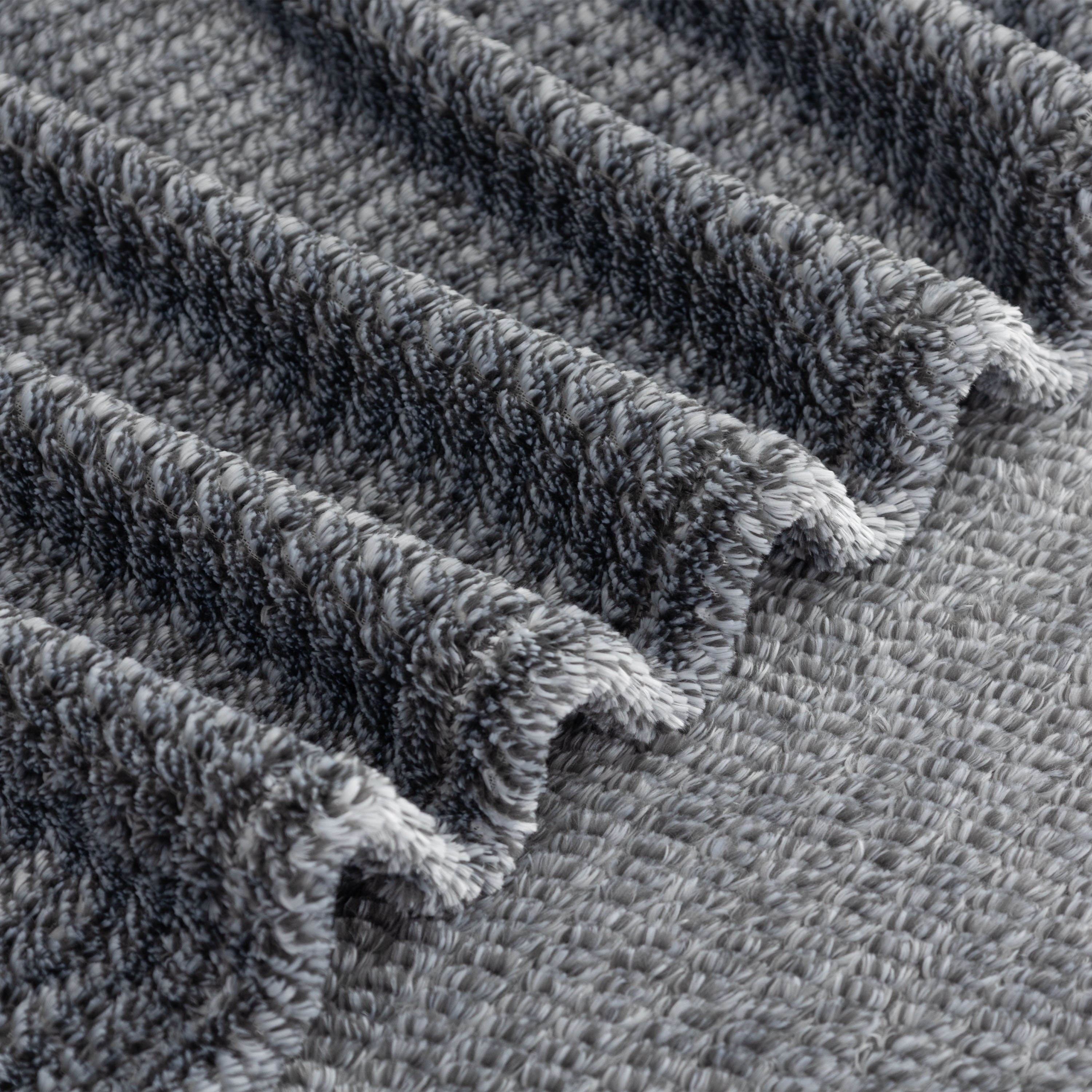 EcoThread ™ Plush Textured Heathered Soft Oversized Throw Blanket, Gray - Image 5