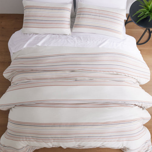 3-Piece Red Yarn Dye Stripe Comforter Set, Full/Queen - Image 2