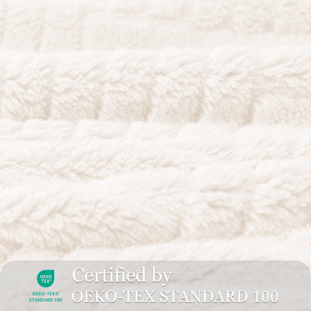 Fluffy Fleece Throw Blanket 50"x60" for Couch, Bed, Sofa, Fuzzy Soft Cozy Throw with Decorative Jacquard Pattern for ... - Image 3