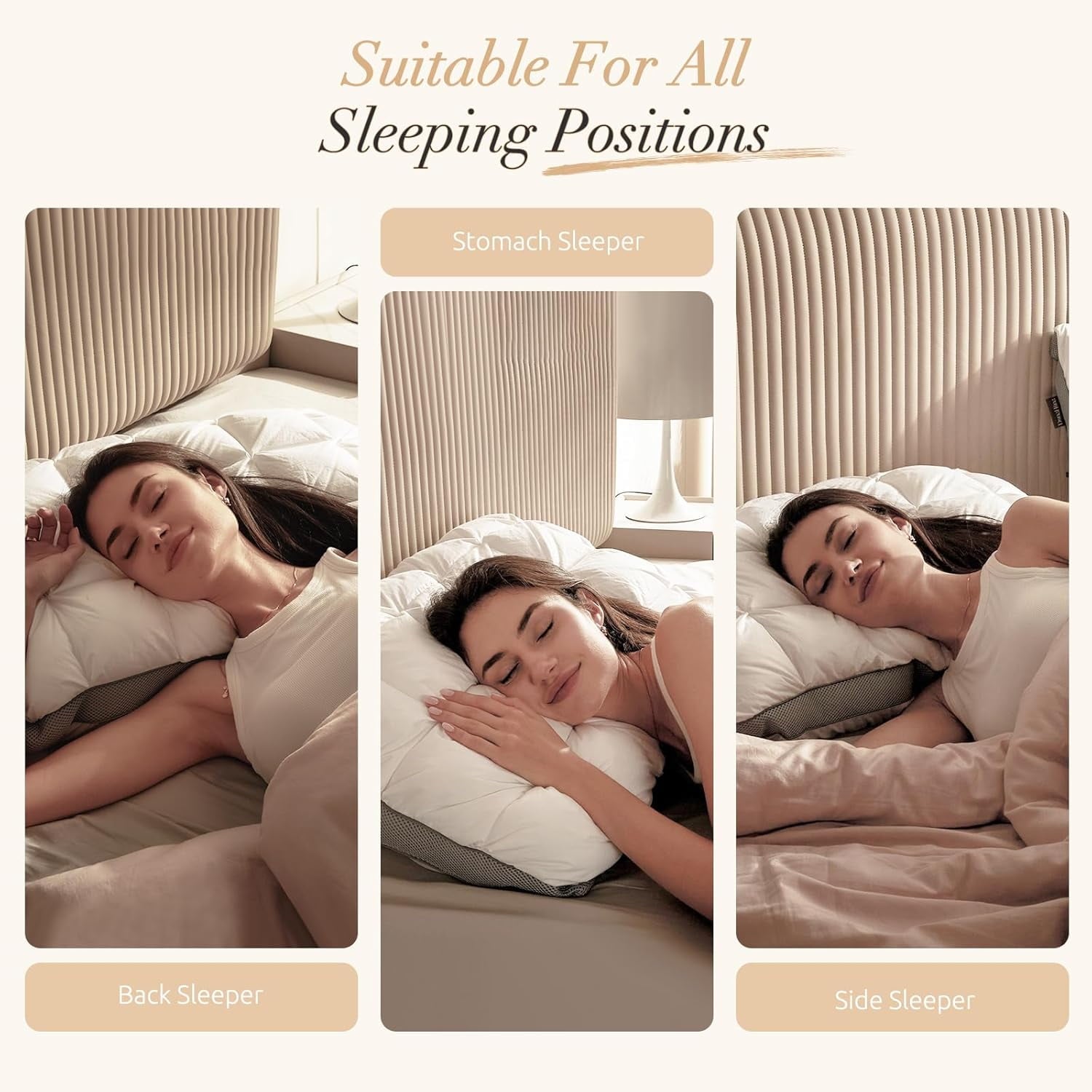 Hotel Cervical Pillow for Sleeping – Ergonomic Contour Neck Support Bed Pillow, Fluffy and Supportive for Side, Back ... - Image 3
