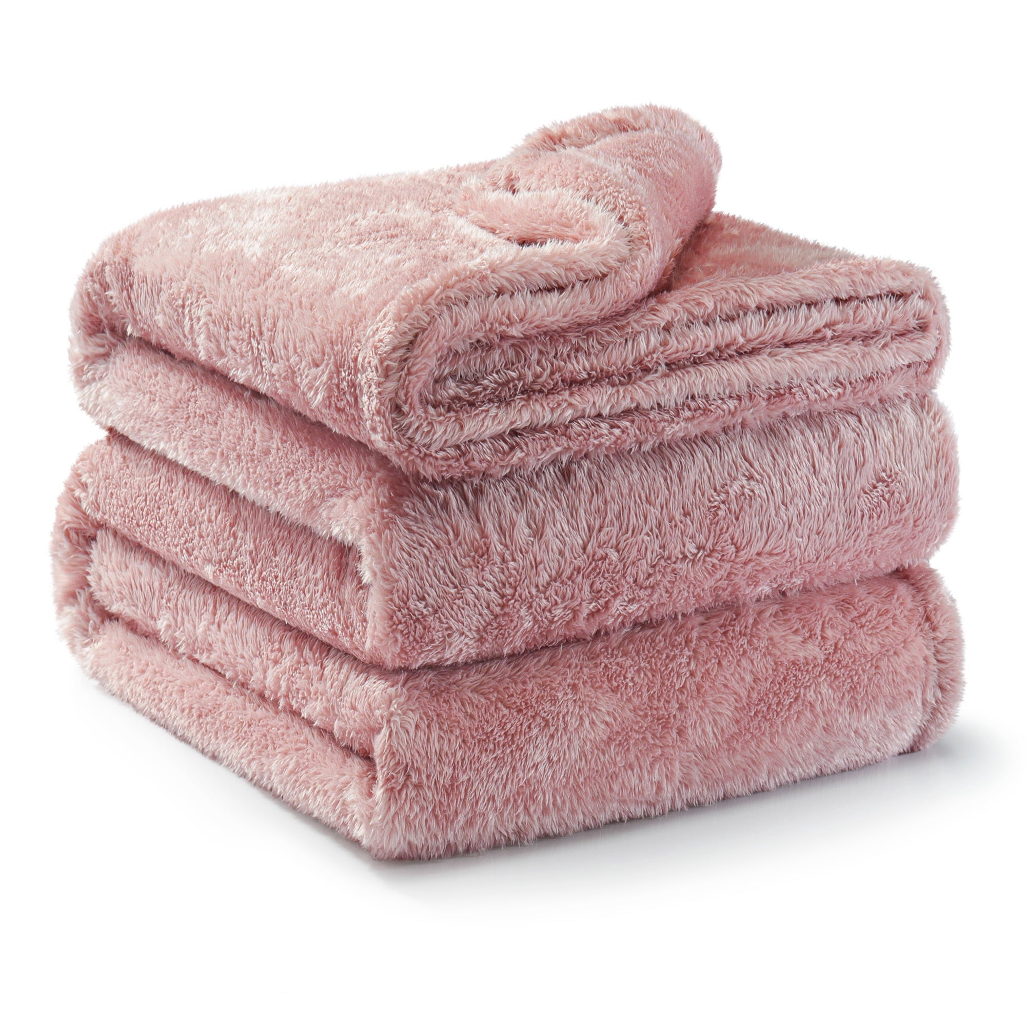 Plush Fuzzy Large Fleece Throw Blanket (50" x 70", Dusty Pink)- Soft, Warm and Lightweight - Image 6