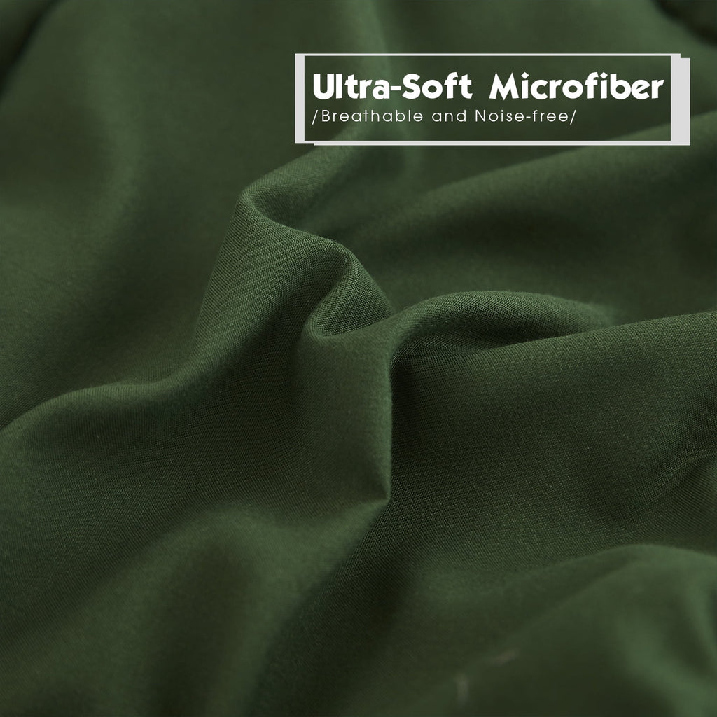 HIG Light Weight Down Alternative Comforter Set, Queen, Green, Reversible - Image 3