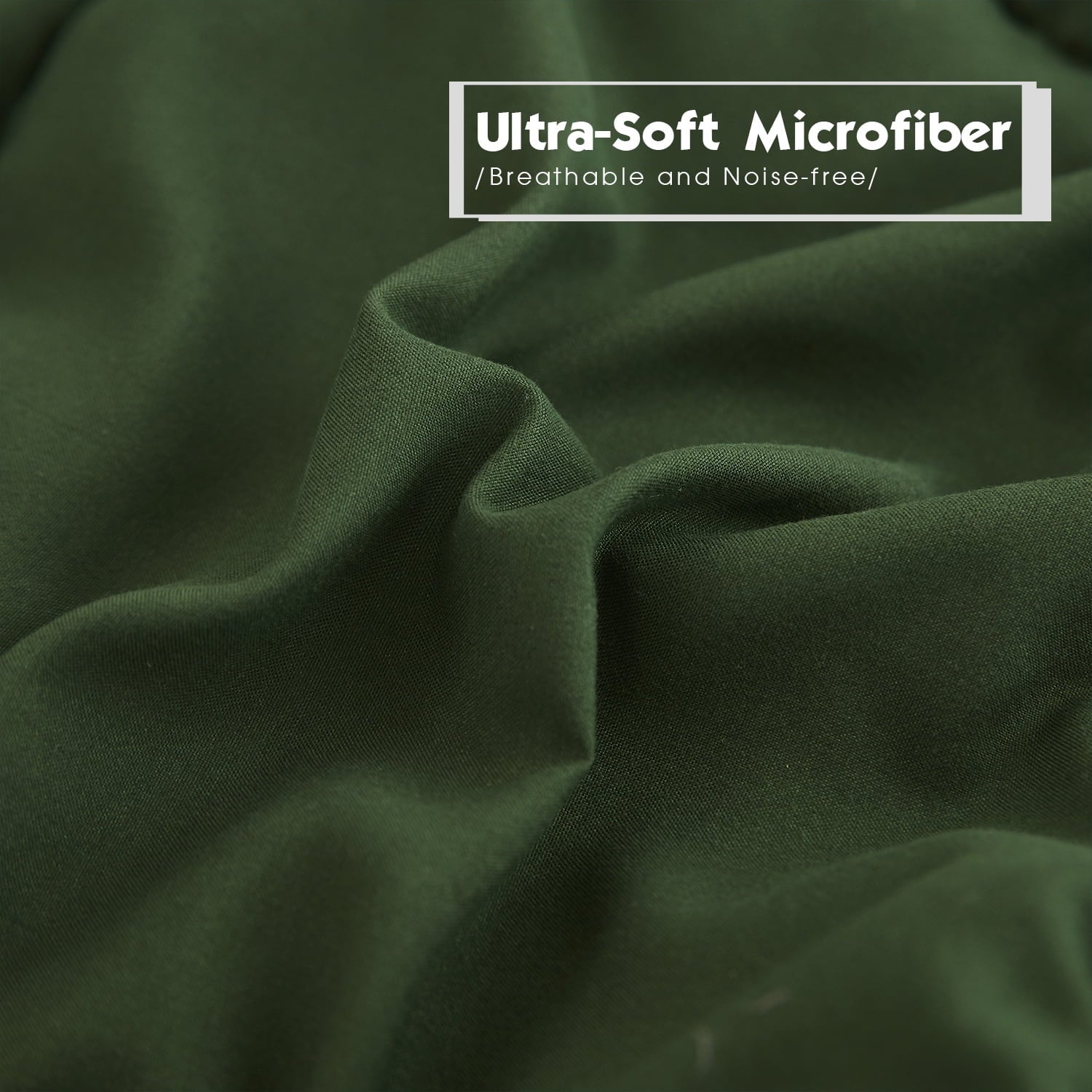 HIG Light Weight Down Alternative Comforter Set, Queen, Green, Reversible - Image 3