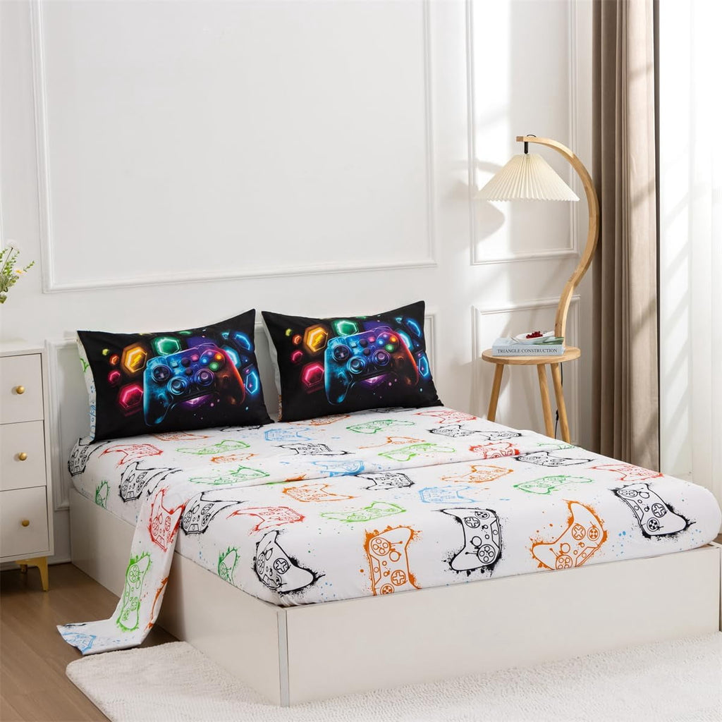 Game Console Comforter Set for Boys Girls Kids Space Universe Gaming Geometric Lightweight Microfiber Gamer Bedding S... - Image 4