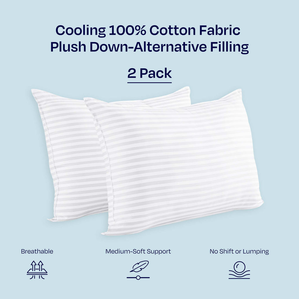2-Pack Comfort Bed Pillows Standard size set of 2 for Sleeping, Pillows, for Back, Stomach or Side Sleepers, 20 x 26 ... - Image 6