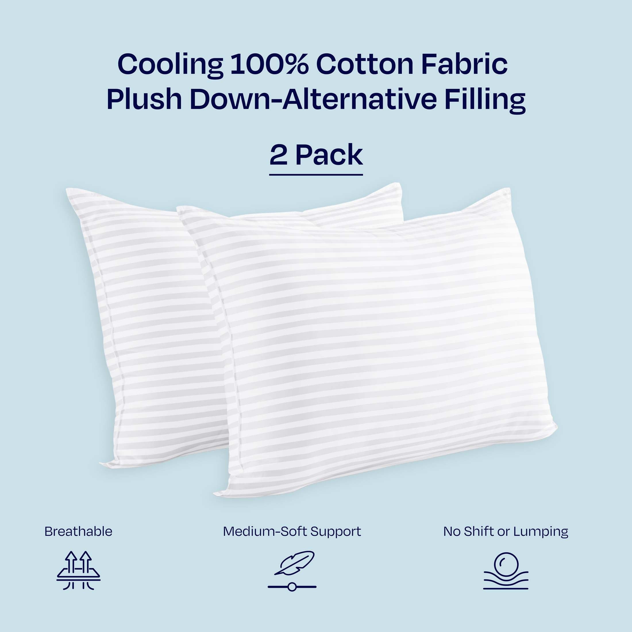 2-Pack Comfort Bed Pillows Standard size set of 2 for Sleeping, Pillows, for Back, Stomach or Side Sleepers, 20 x 26 ... - Image 6