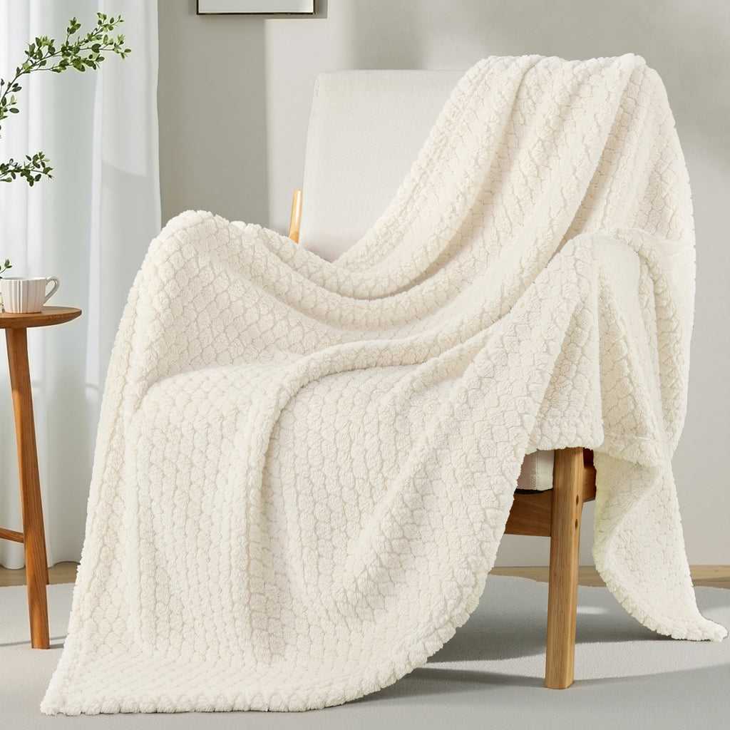 Fleece Throw Blanket for Couch, Super Soft Jacquard Bed Blanket, Lightweight Fuzzy Warm for All Seasons, 50x60 Inches... - Image 2