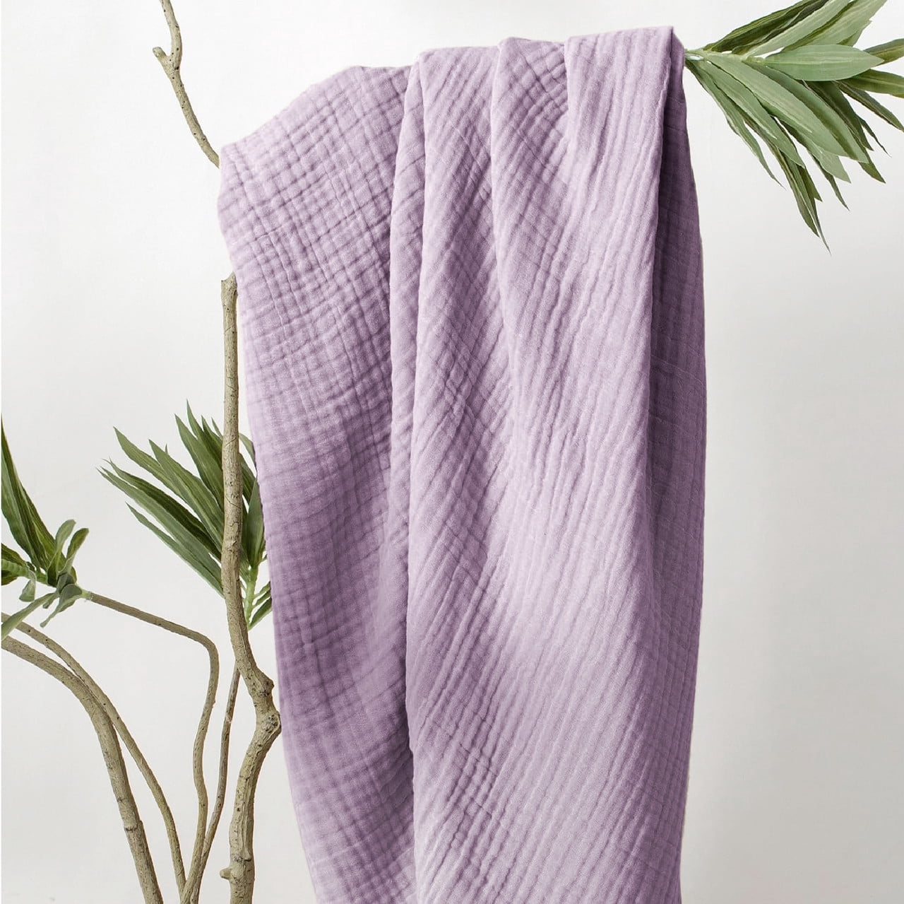 100% Cotton Muslin Blanket Large 50" x 70", 6 Layers Lightweight and Breathable Throw Blankets for Couch, Soft Coolin... - Image 2