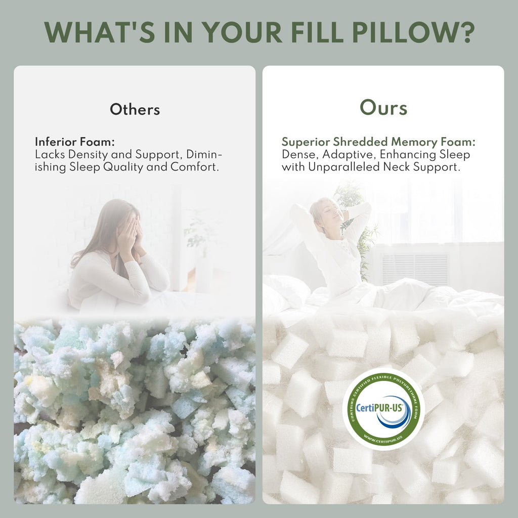 Cooling Memory Foam Queen Pillows for bed 2 Pack,Adjustable Support & Heat Dissipation Tech for Side,Back,Stomach & H... - Image 3