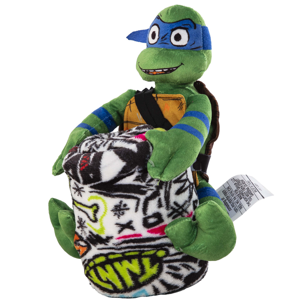 Teenage Mutant Tutles Sketched Out Kids Silk Touch Throw Blanket with Plush Hugger – Ultra Soft Plush Character Pillo... - Image 2
