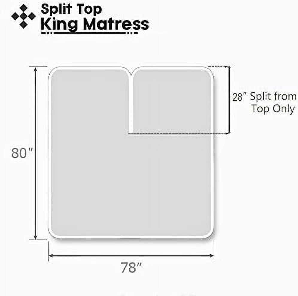Top Split King 100% Egyptian Cotton 1000 Thread Count, Adjustable Beds -Top Split King Sheets Sets (4 Pcs) Split Down... - Image 4
