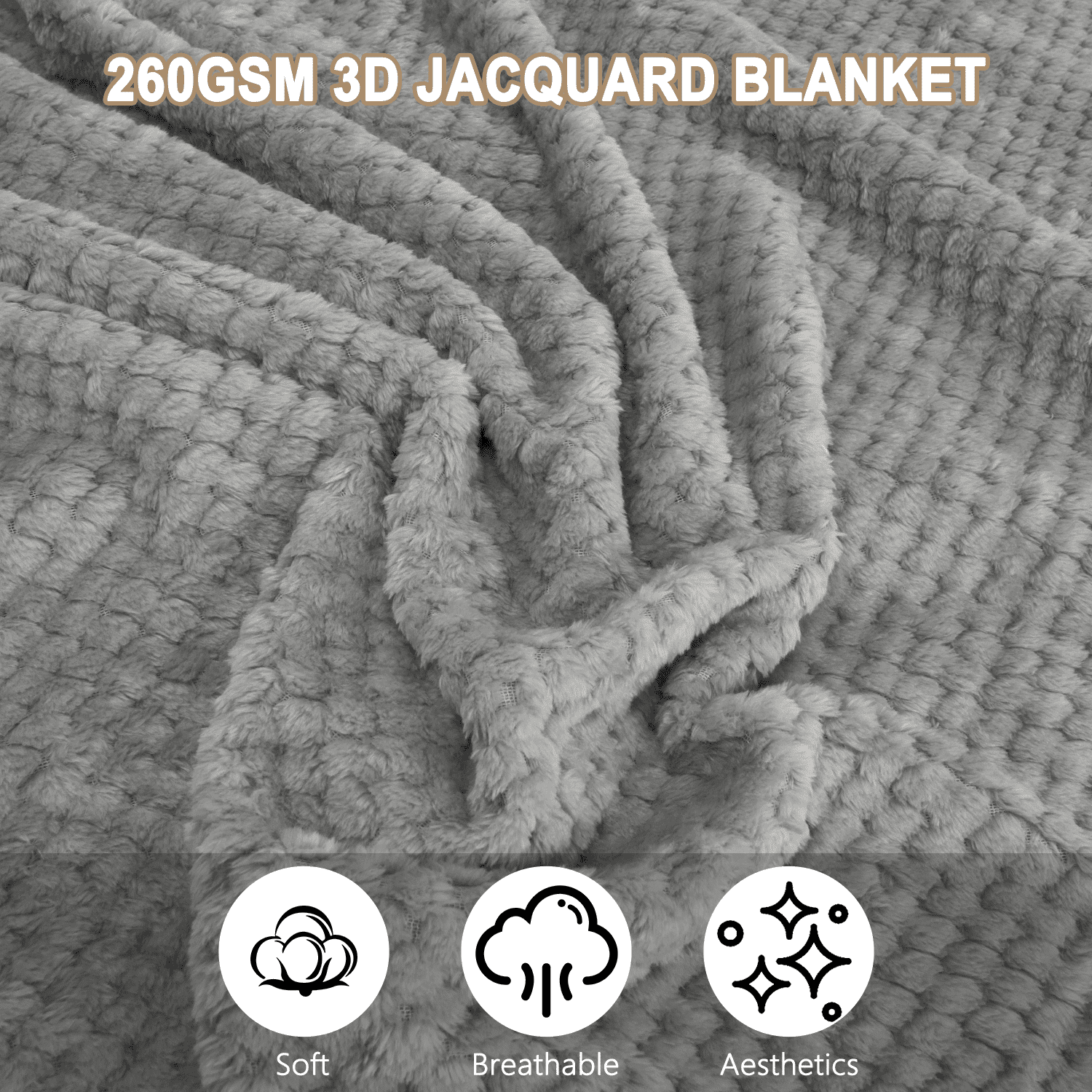 Soft Jacquard for Couch, Waffle Weave Fuzzy s for Home Decor, Lightweight and Warm Bed s for Bed Sofa Office Travel - Image 6