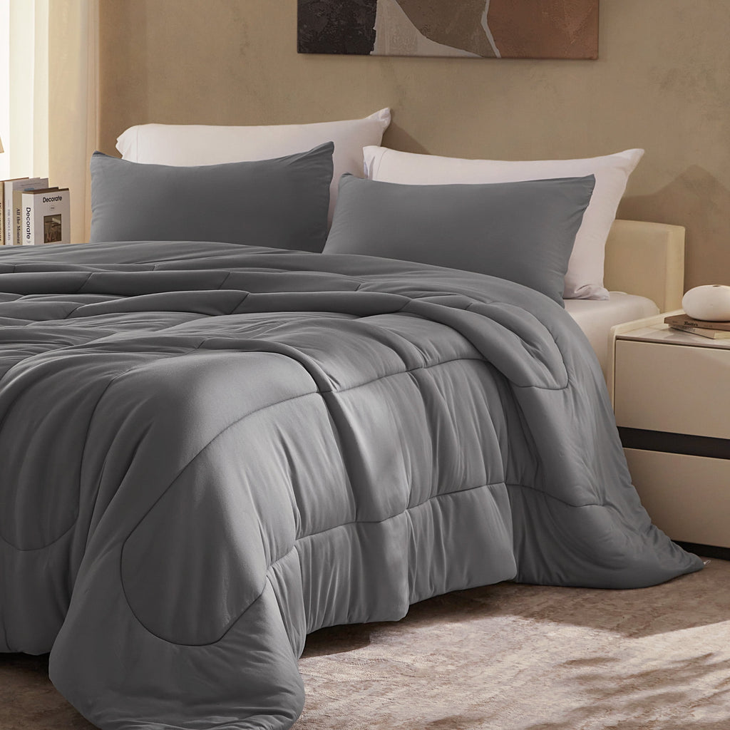 Sleep Zone 3 Pieces Jersey Knit Bedding Sets with 1 Comforter and 2 Pillow Shams, Soft and Breathable Comforter Set with Women, Men, Adults, - Image 5