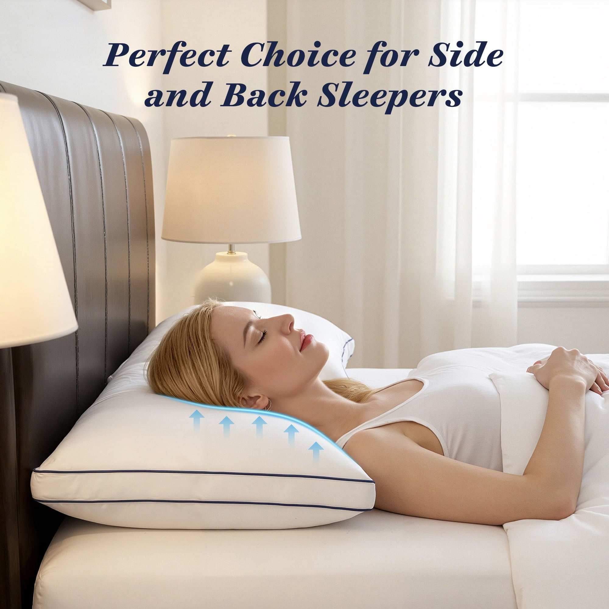 for Queen Size 2 Pack, Duck Feather and Shredded Memory Foam Soft Luxury Hotel Collection - Image 5