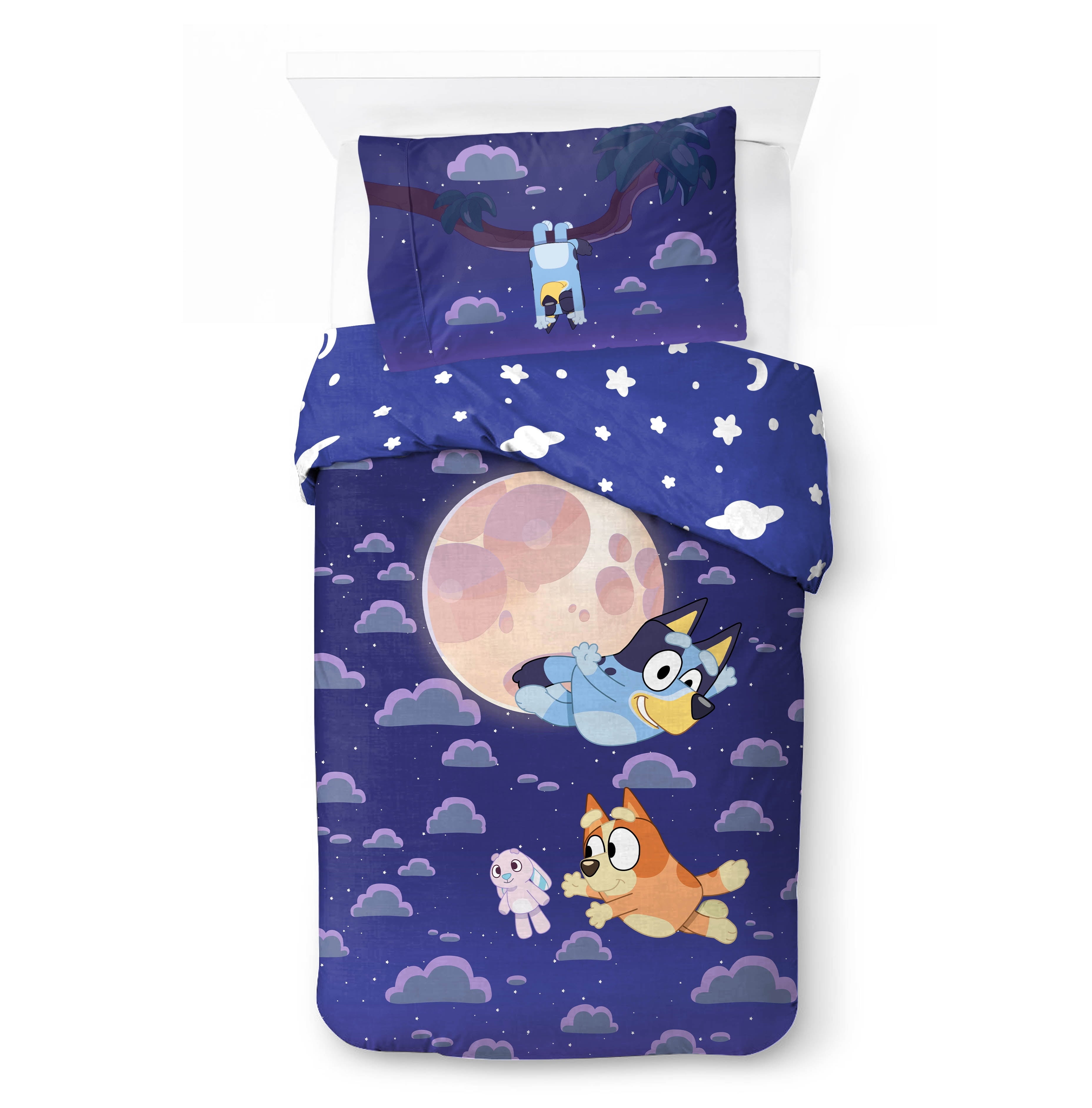 Bluey Dream Kids 2 Piece Blue Reversible Comforter and Pillowcase Bedding Set, Twin/Full - Image 5