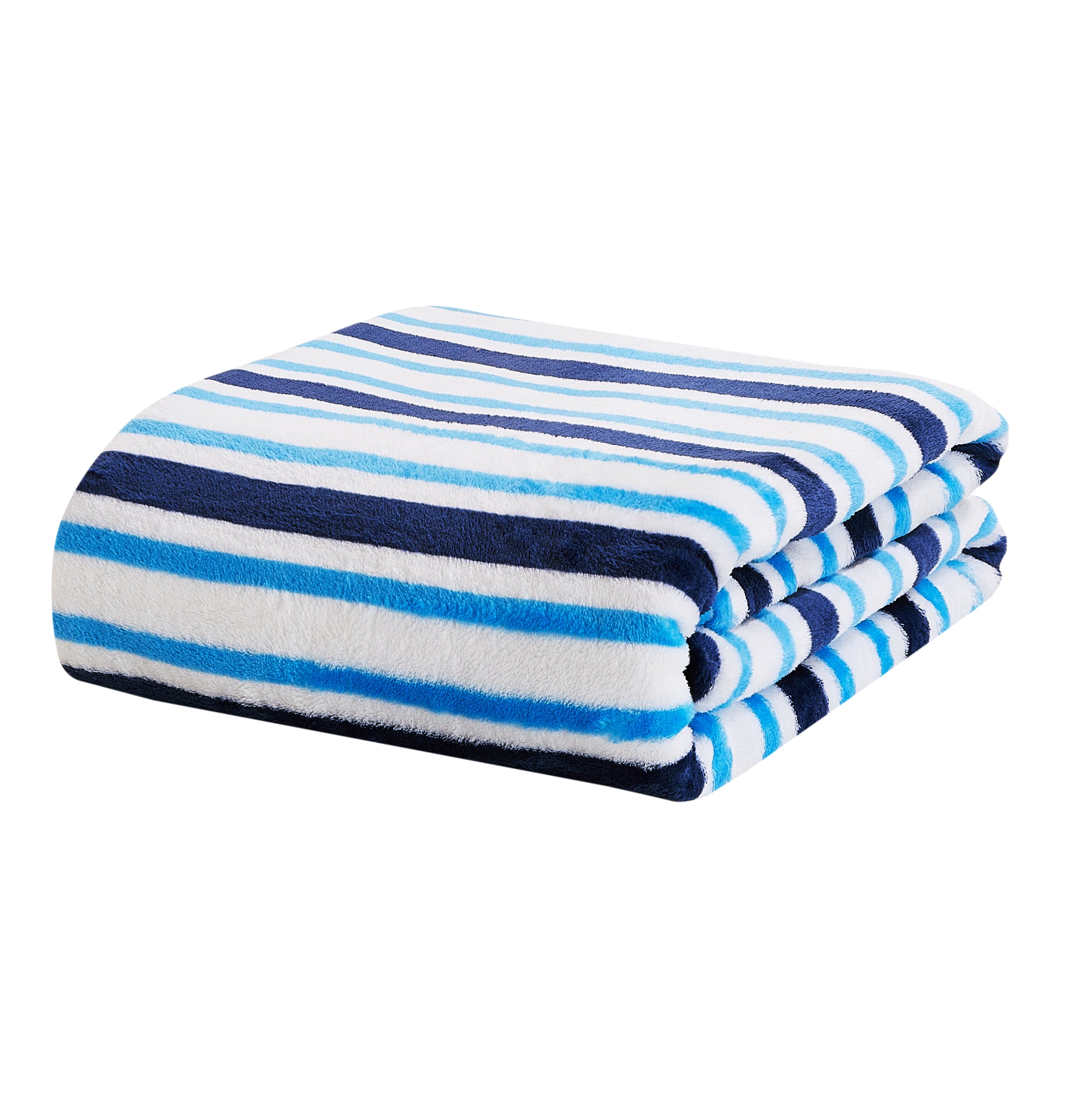 Blue Stripes XL Oversized Throw Blanket, 72 x 50 inches, Great for a Kids Bedroom, Super Soft and Cozy - Image 5