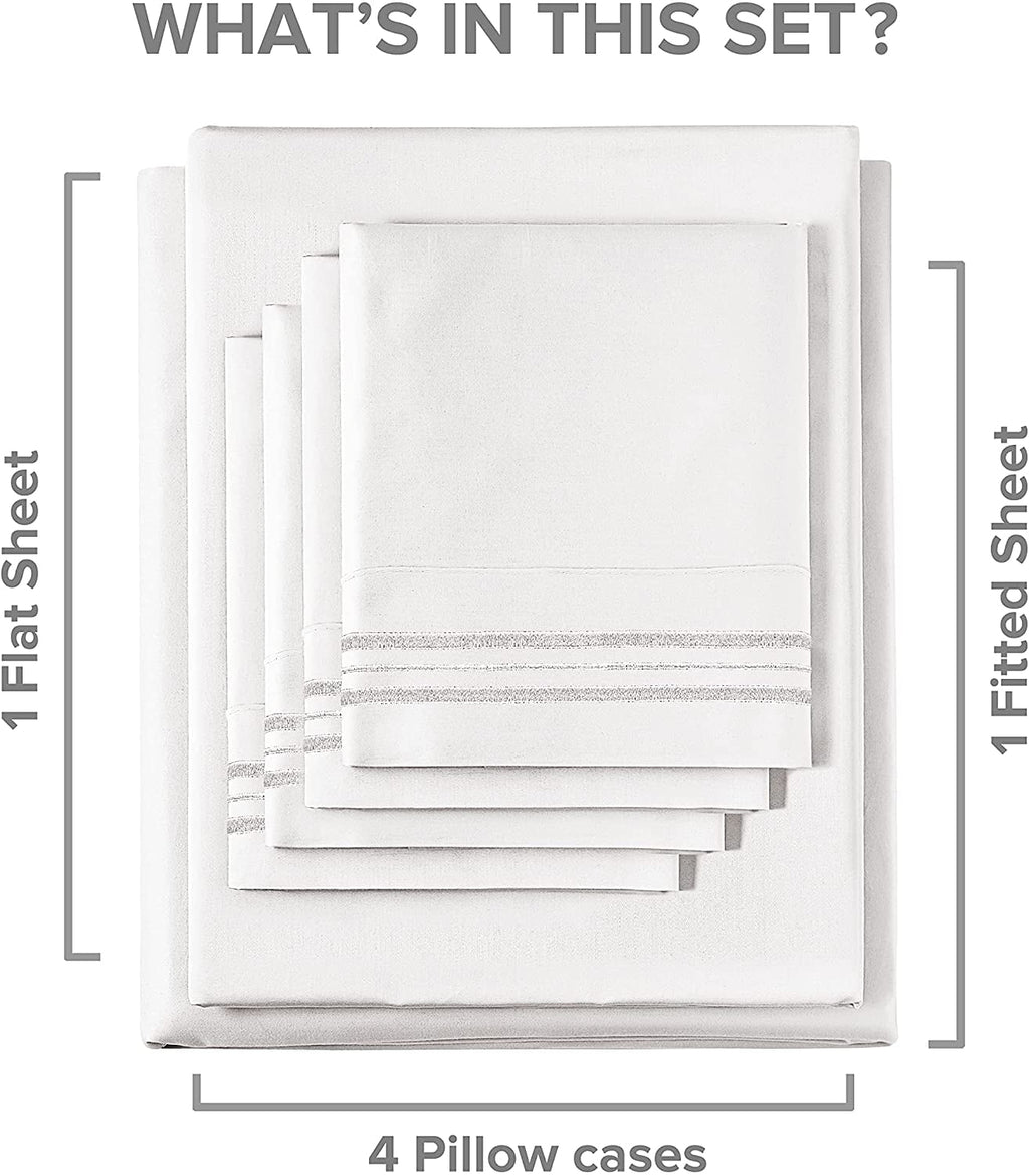 CGK Linens 6-Piece Breathable and Cooling Sheet Set With Extra Matching Pillowcases - King Size Bed Sheets Fits 8"-16... - Image 2