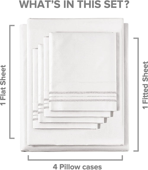 CGK Linens 6-Piece Breathable and Cooling Sheet Set With Extra Matching Pillowcases - King Size Bed Sheets Fits 8"-16... - Image 2