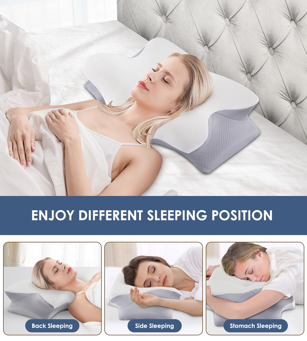 Cervical Pillow for Neck Pain Relief, Contour Memory Foam Pillows, Odorless Ergonomic Neck Pillow Adjustable Orthoped... - Image 3