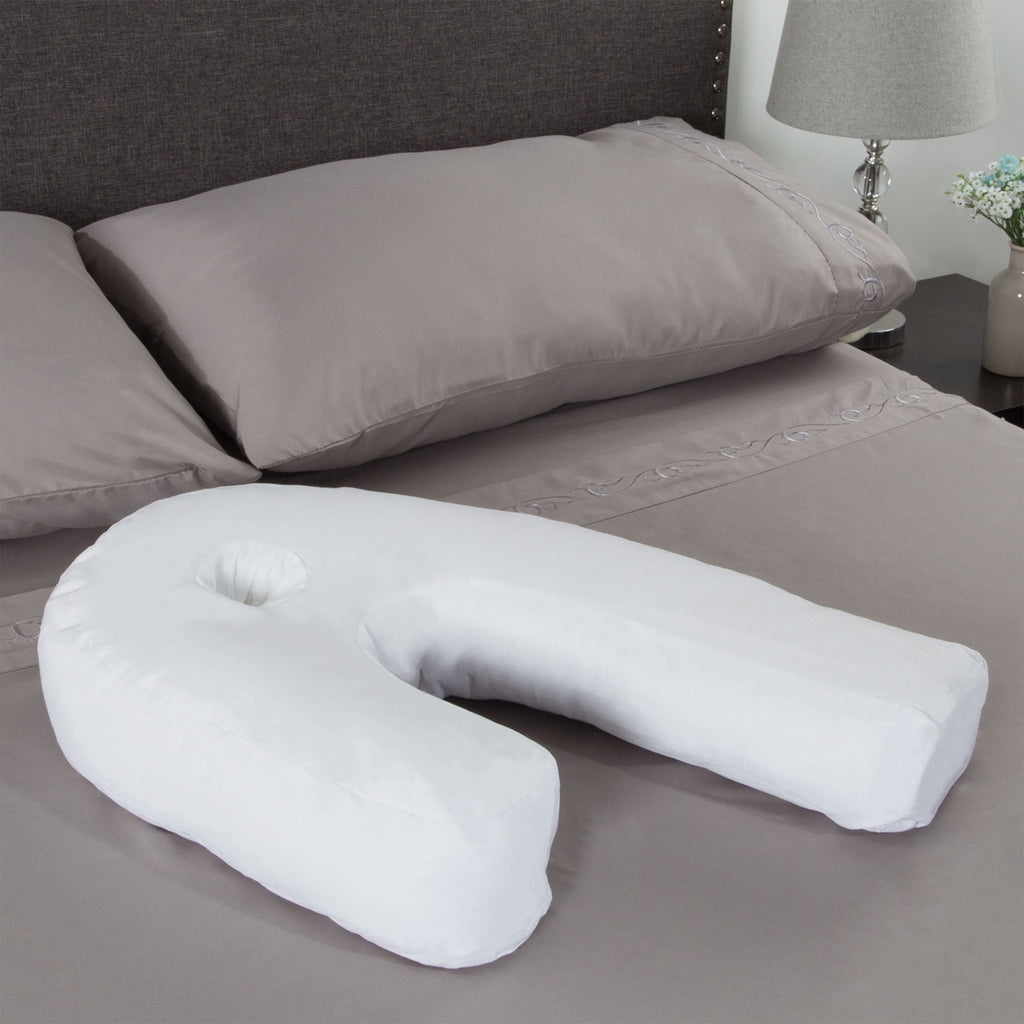 Bluestone Contour Side Sleeper Pillow with Ear Pocket for Pain Relief - Image 2