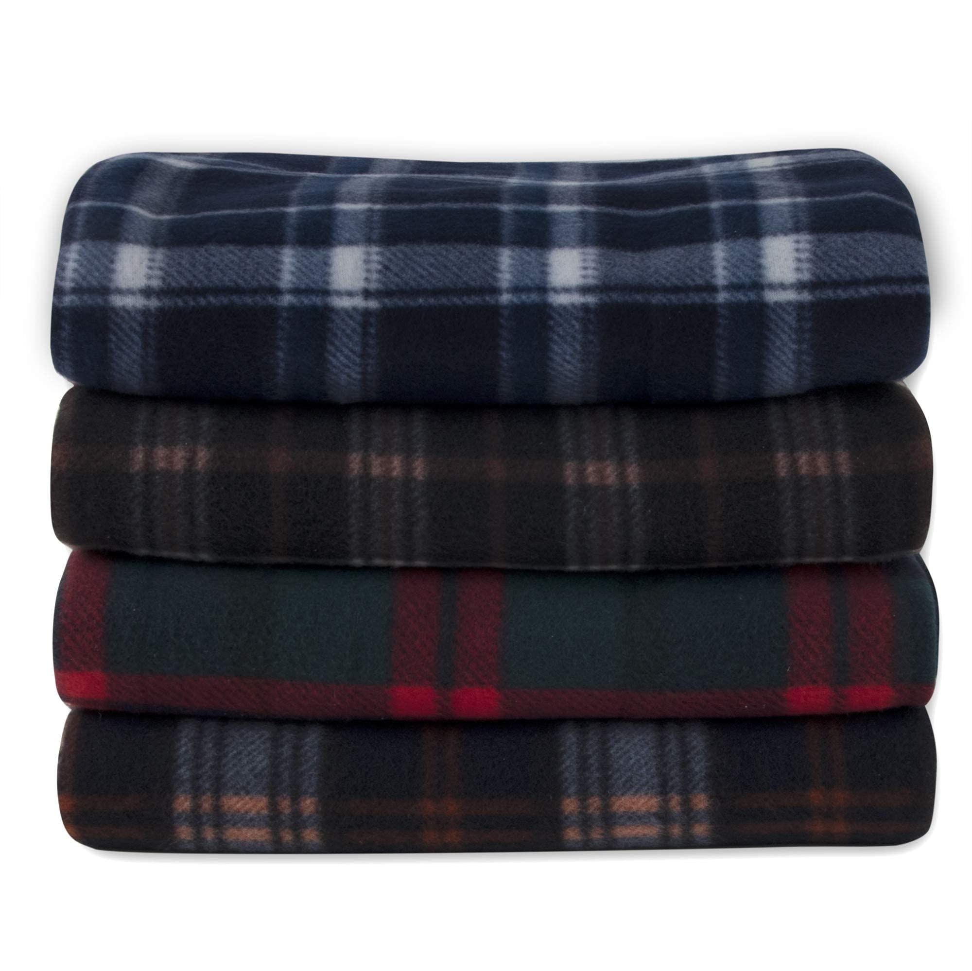 Single Plaid Color 60"L x 50"W Fleece Throw Blanket for Fall, Winter, Spring, Summer, Men, Women, Children & Pets in Red & Green Plaid - Image 6