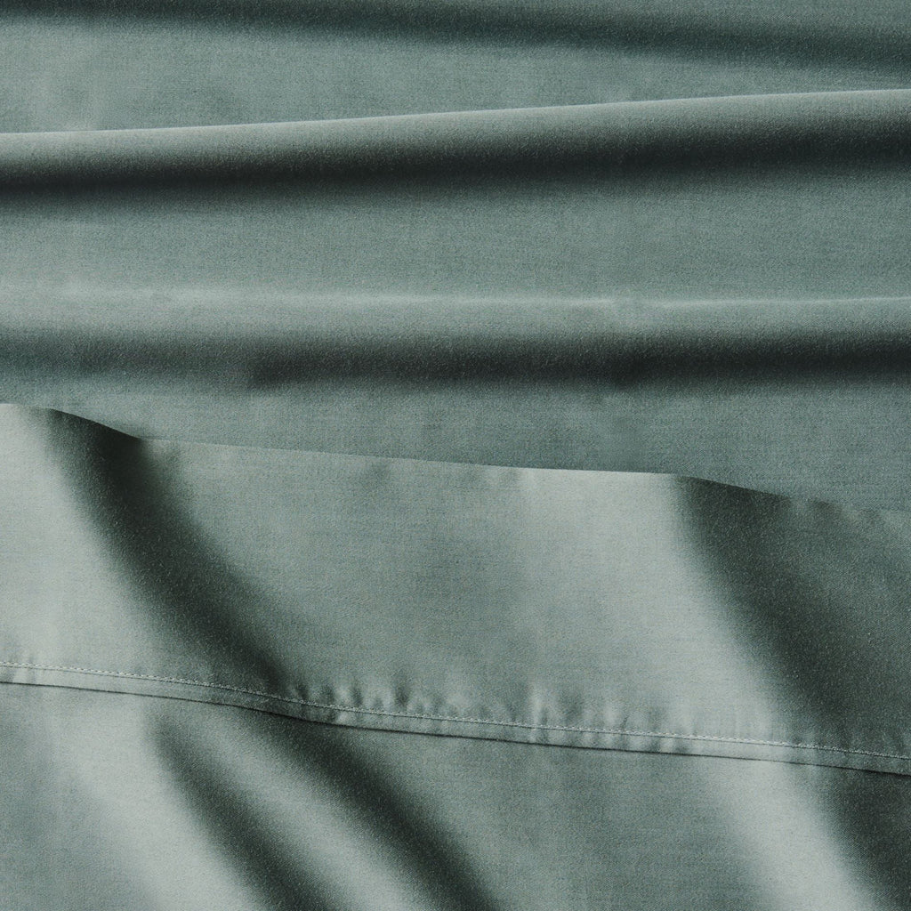 4-Piece 300 Thread Count Green Ash Cotton Sateen Bed Sheet Set, Cali King - Image 5