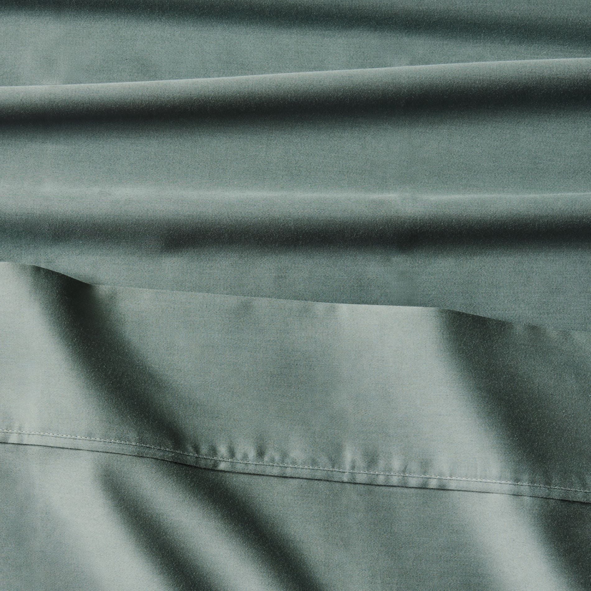 4-Piece 300 Thread Count Green Ash Cotton Sateen Bed Sheet Set, Cali King - Image 5