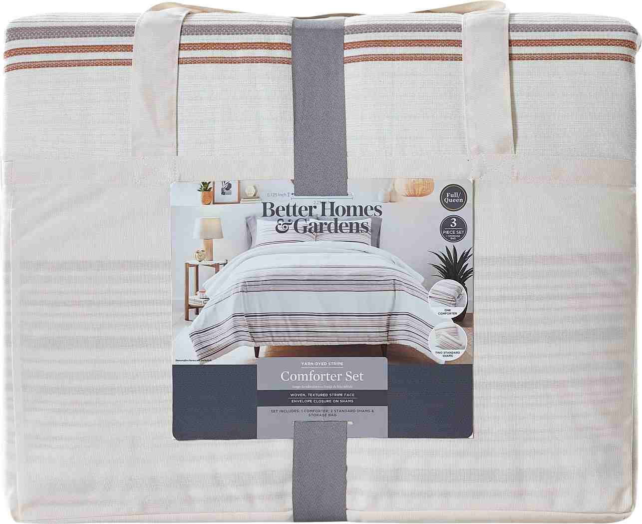 3-Piece Red Yarn Dye Stripe Comforter Set, Full/Queen - Image 3